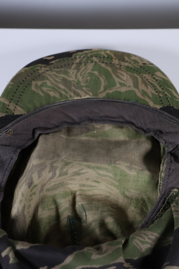 実物　沖縄タイガー　タイガーストライプ　CIDG パトロールキャップ　ロングネックフラップ　中古品