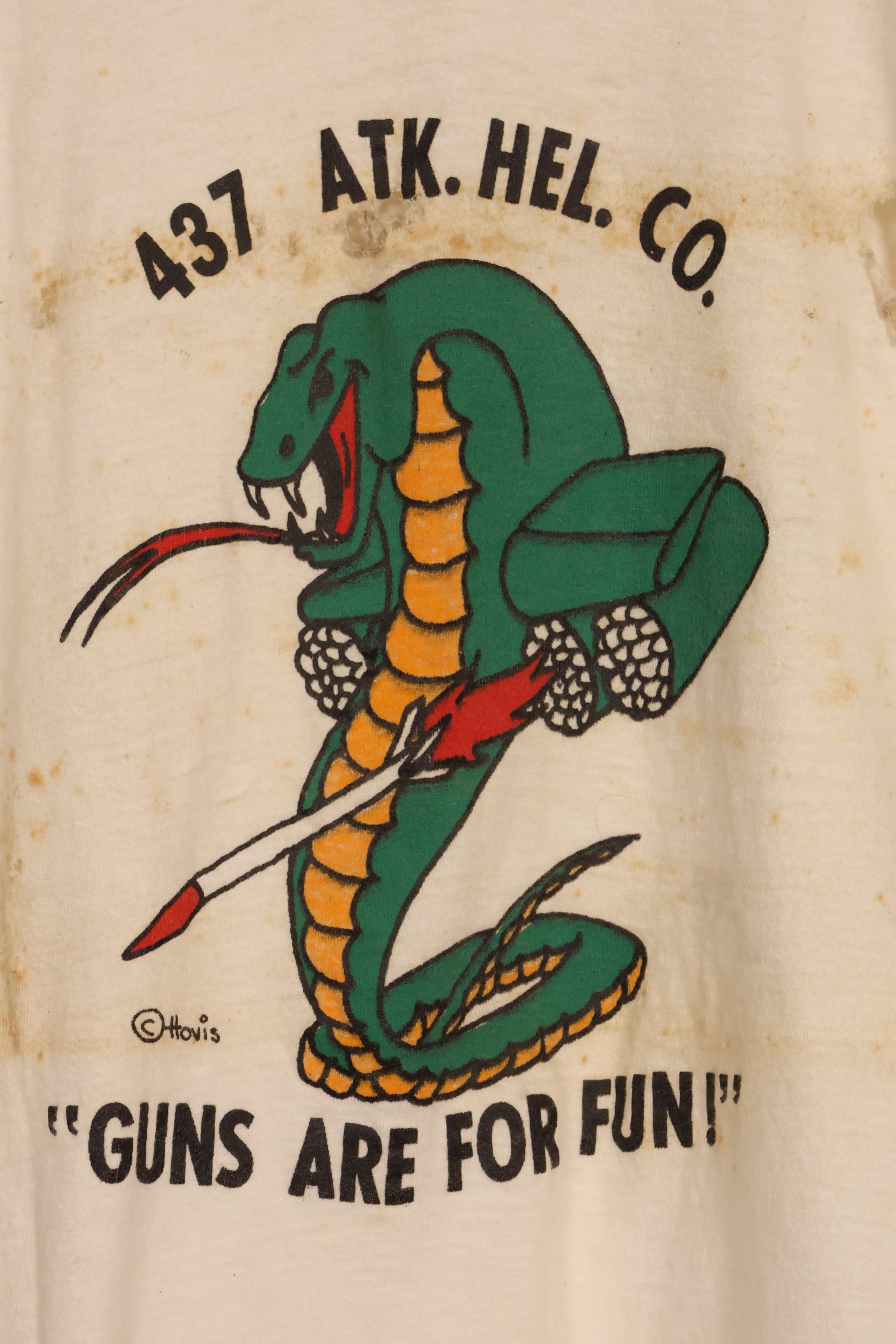 1960年代　アメリカ陸軍　ベトナム戦争　第437 アタックヘリコプター中隊　Tシャツ　中古品