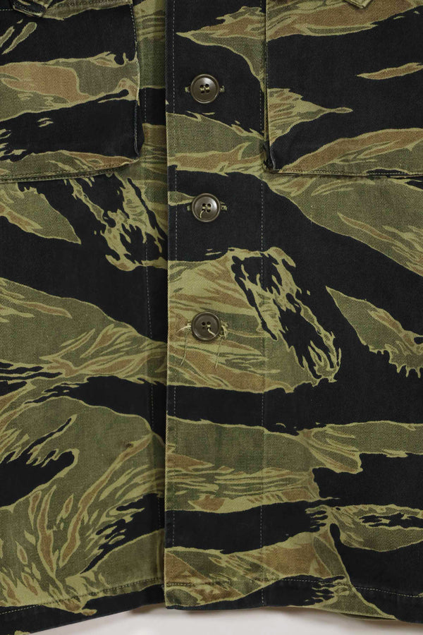 1960年代　ファットタイガー　タイガーストライプ　シャツ　Asian カット　中古品