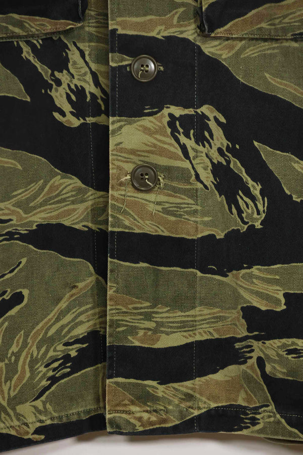 1960年代　ファットタイガー　タイガーストライプ　シャツ　Asian カット　中古品