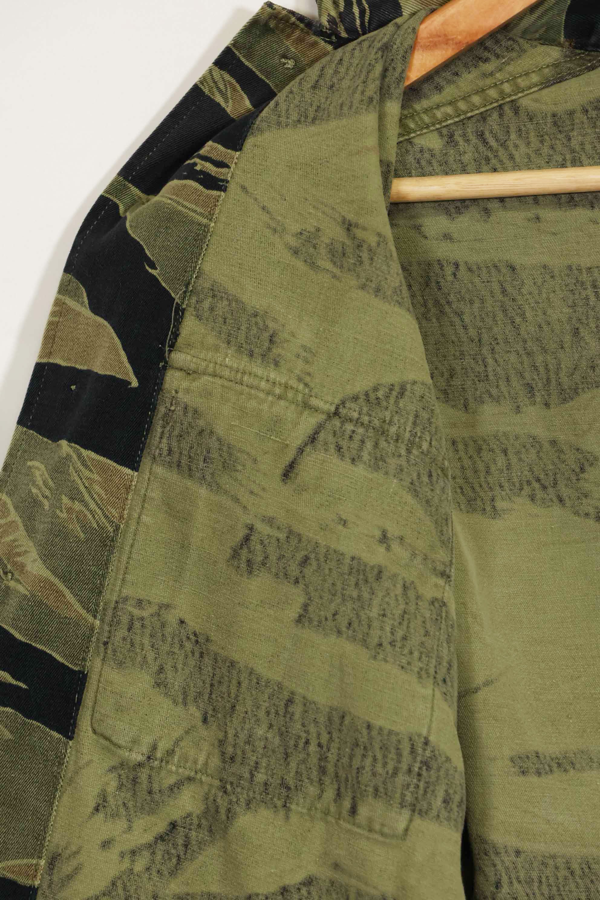 1960年代　ファットタイガー　タイガーストライプ　シャツ　Asian カット　中古品