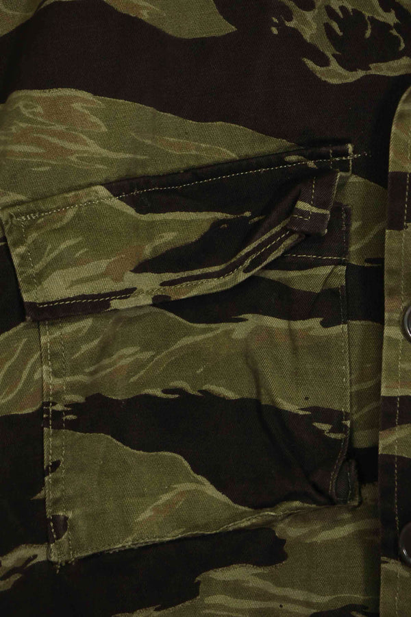 1960年代　クラシックパターン　タイガーストライプ　シャツ　Asian Cut 中古品