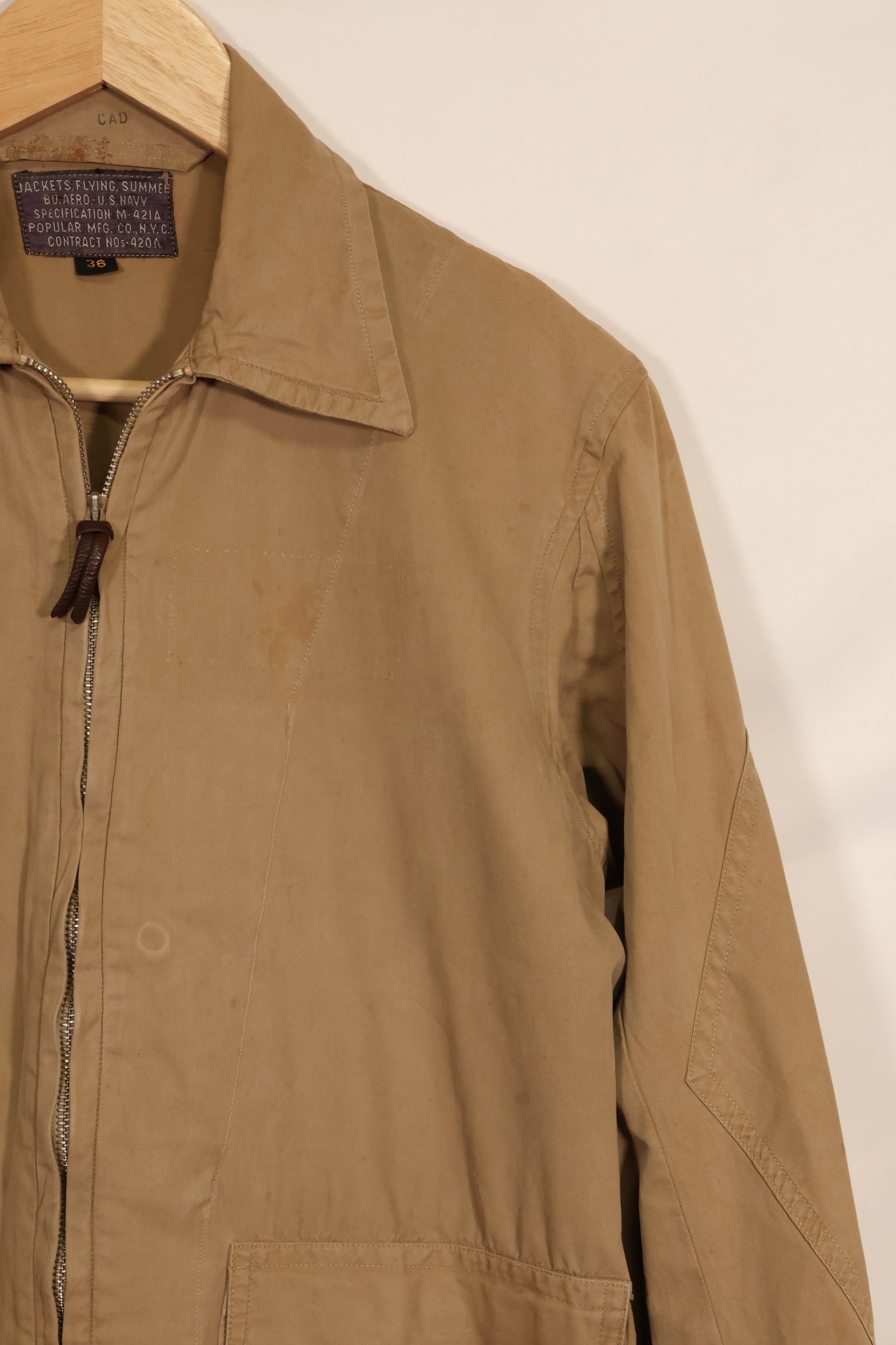 1940年代前半　アメリカ海軍　M421-a　夏用　フライトジャケット　中古品
