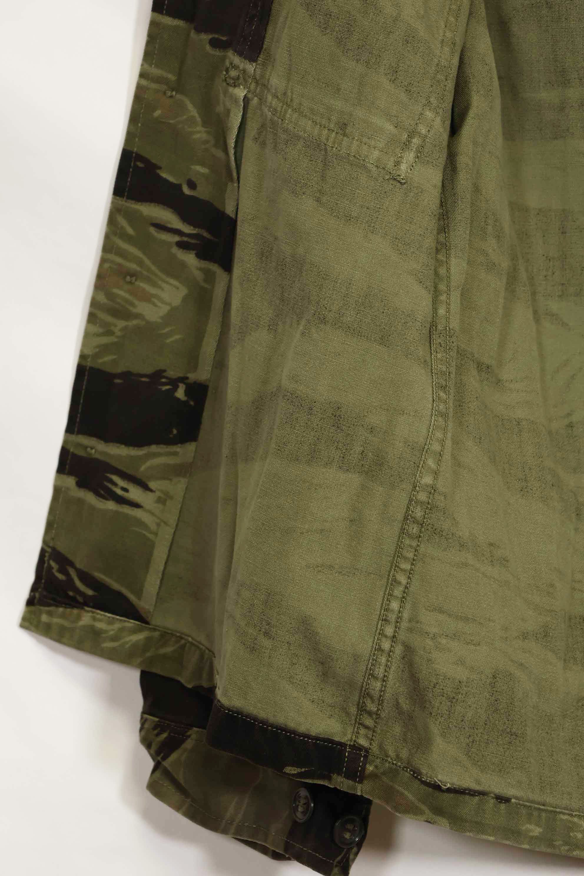 1960年代　クラシックパターン　タイガーストライプ　シャツ　Asian Cut 中古品