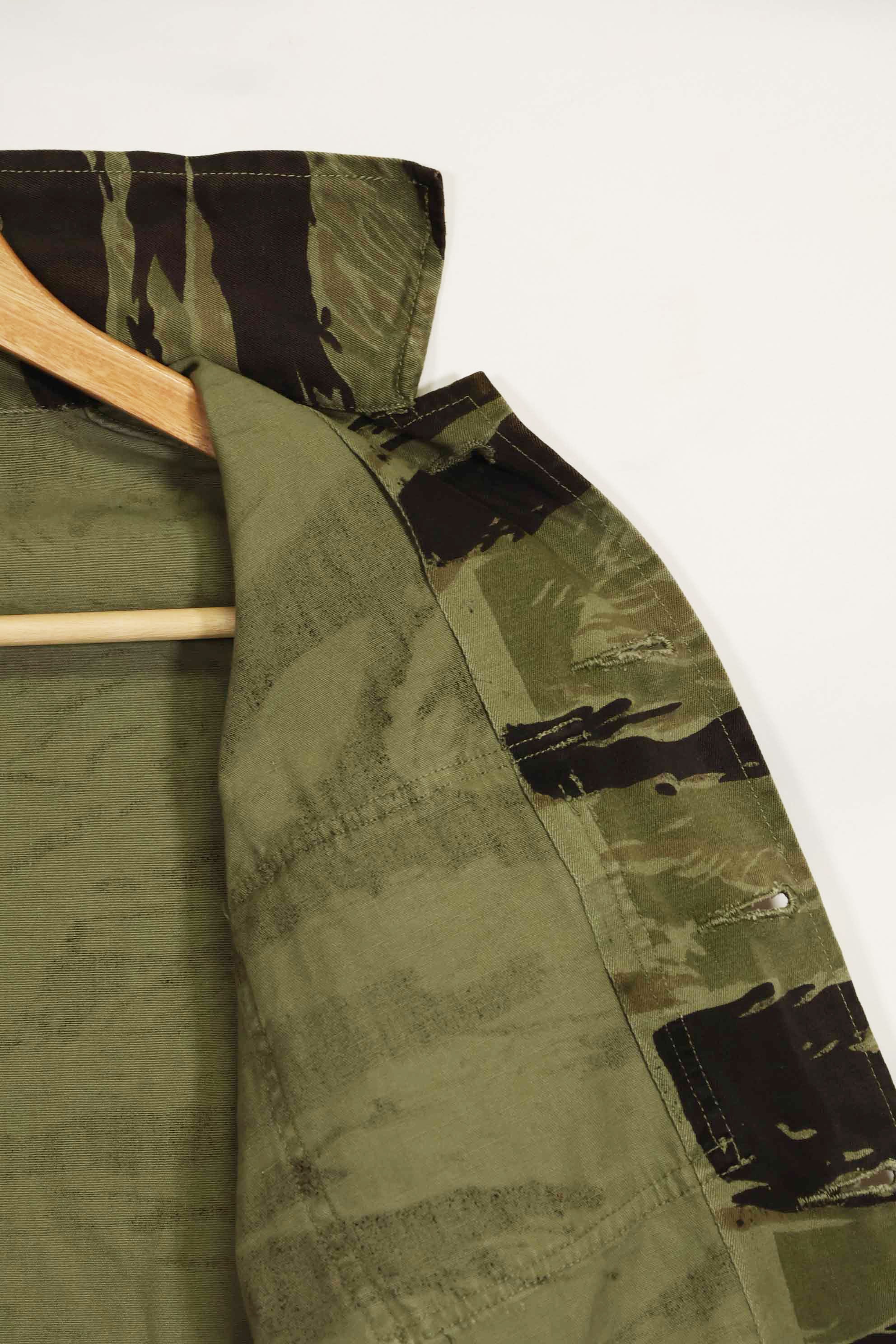 1960年代　クラシックパターン　タイガーストライプ　シャツ　Asian Cut 中古品