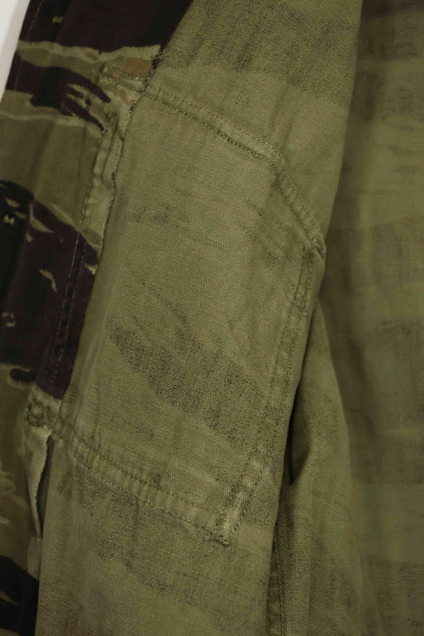 1960年代　クラシックパターン　タイガーストライプ　シャツ　Asian Cut 中古品