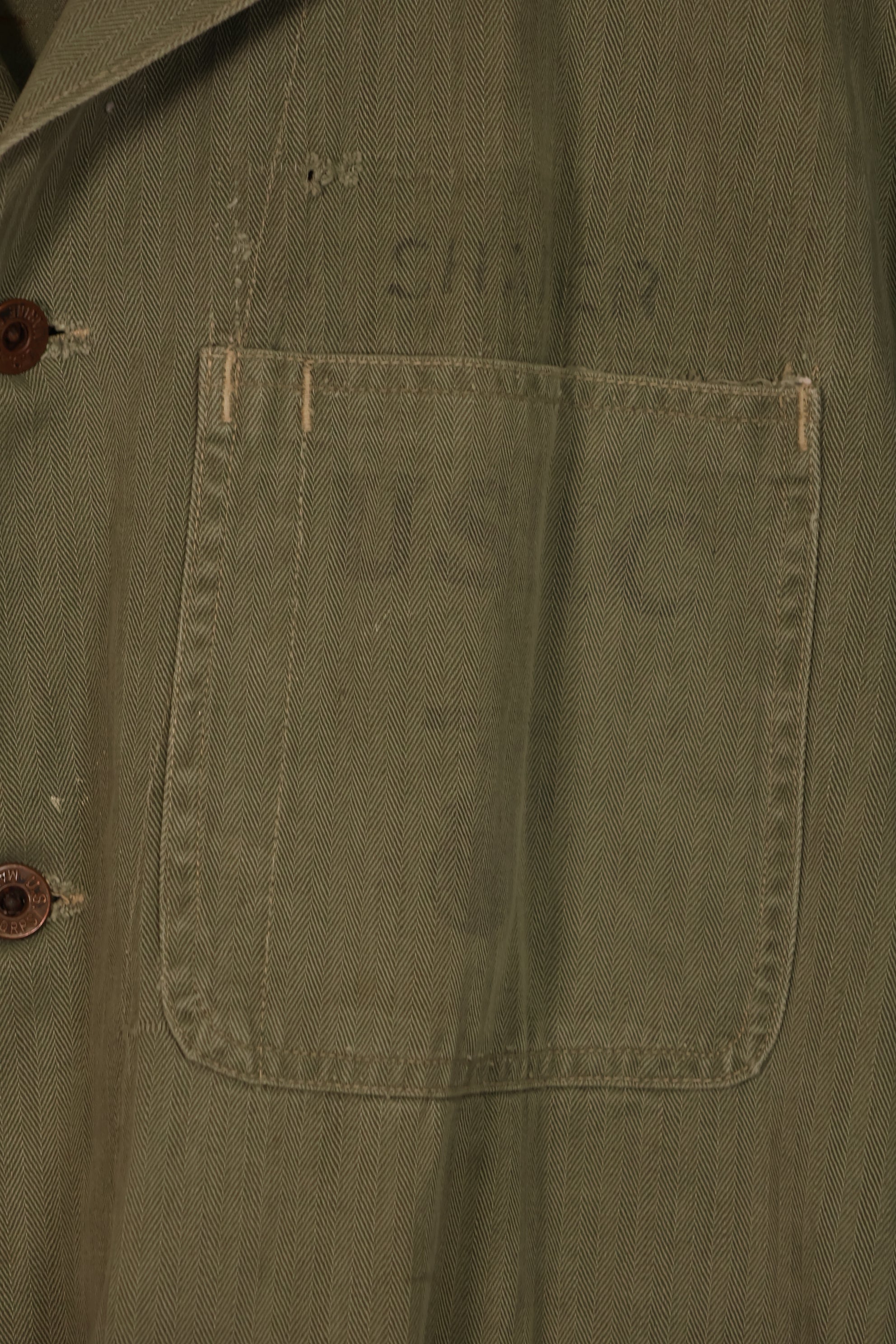 実物　アメリカ海兵隊　USMC M41　HBT ユーティリティジャケット　中古品　A