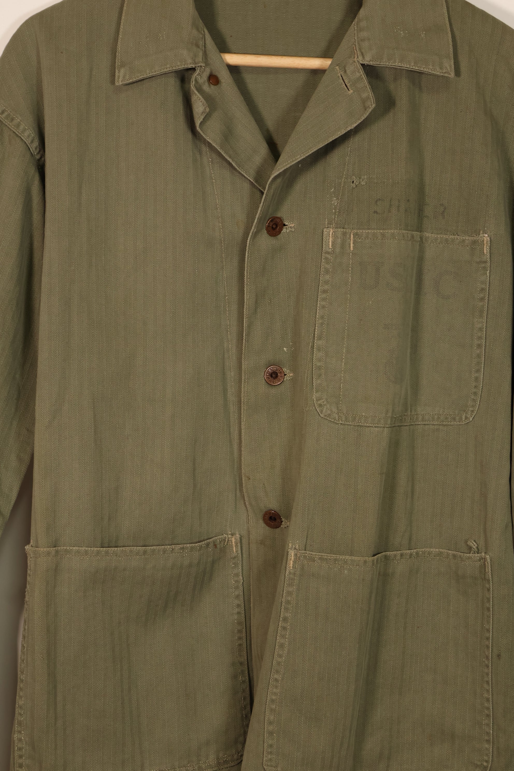 実物　アメリカ海兵隊　USMC M41　HBT ユーティリティジャケット　中古品　A