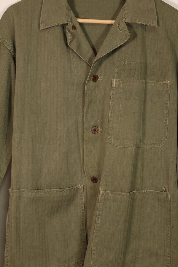 実物　アメリカ海兵隊　USMC M41　HBT ユーティリティジャケット　中古品　A