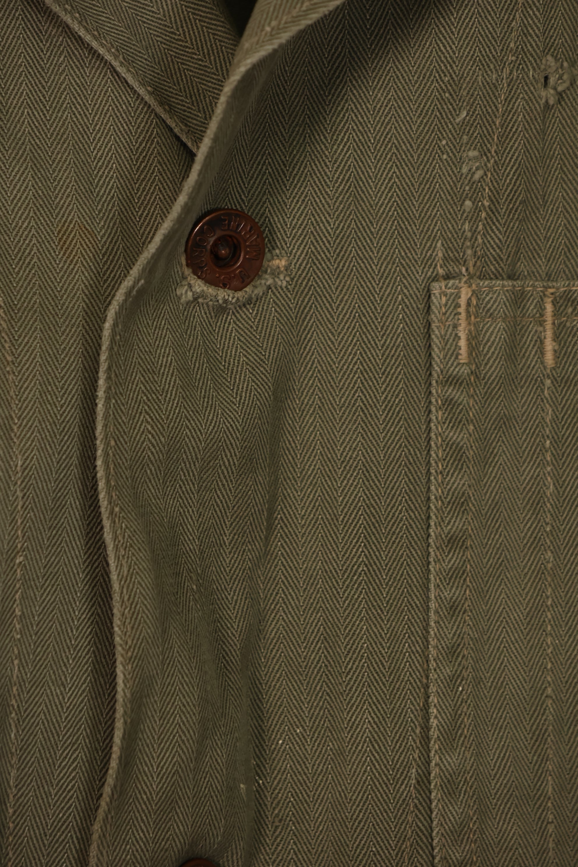 実物　アメリカ海兵隊　USMC M41　HBT ユーティリティジャケット　中古品　A