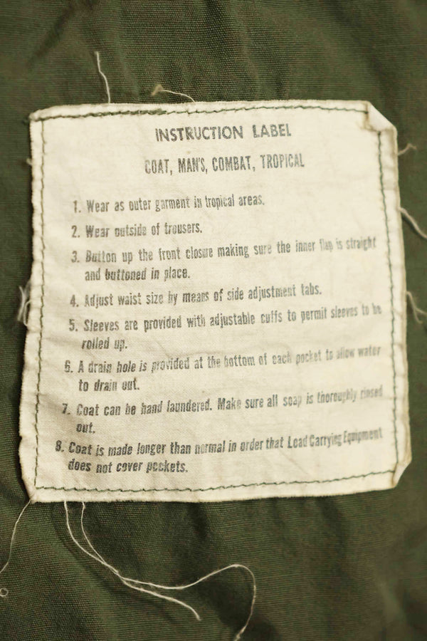 1965〜66年頃　2nd Model ジャングルファティーグ　ジャケット　S-L　パッチ付き　中古品