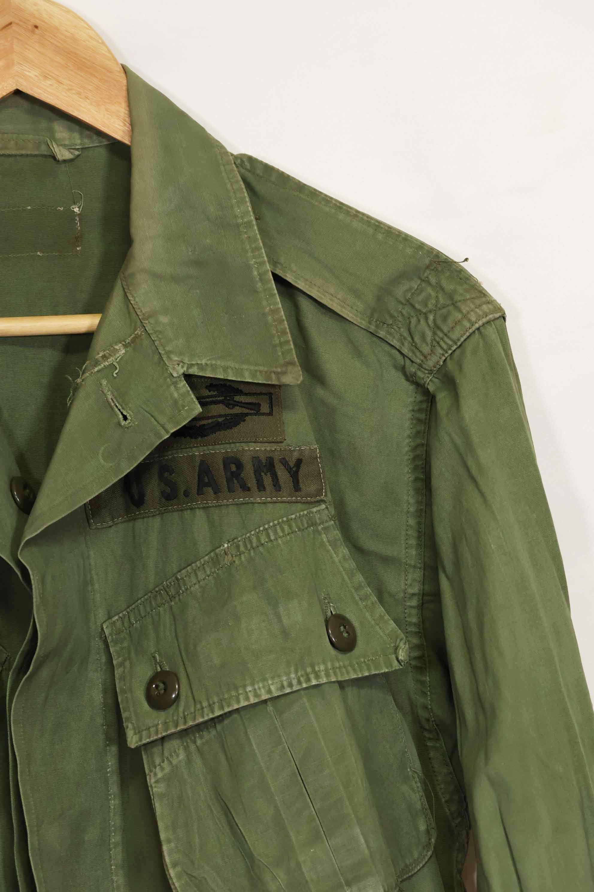1963年契約　1st Model ジャングルファティーグ　ジャケット　ラベルなし　パッチ後付け　中古品