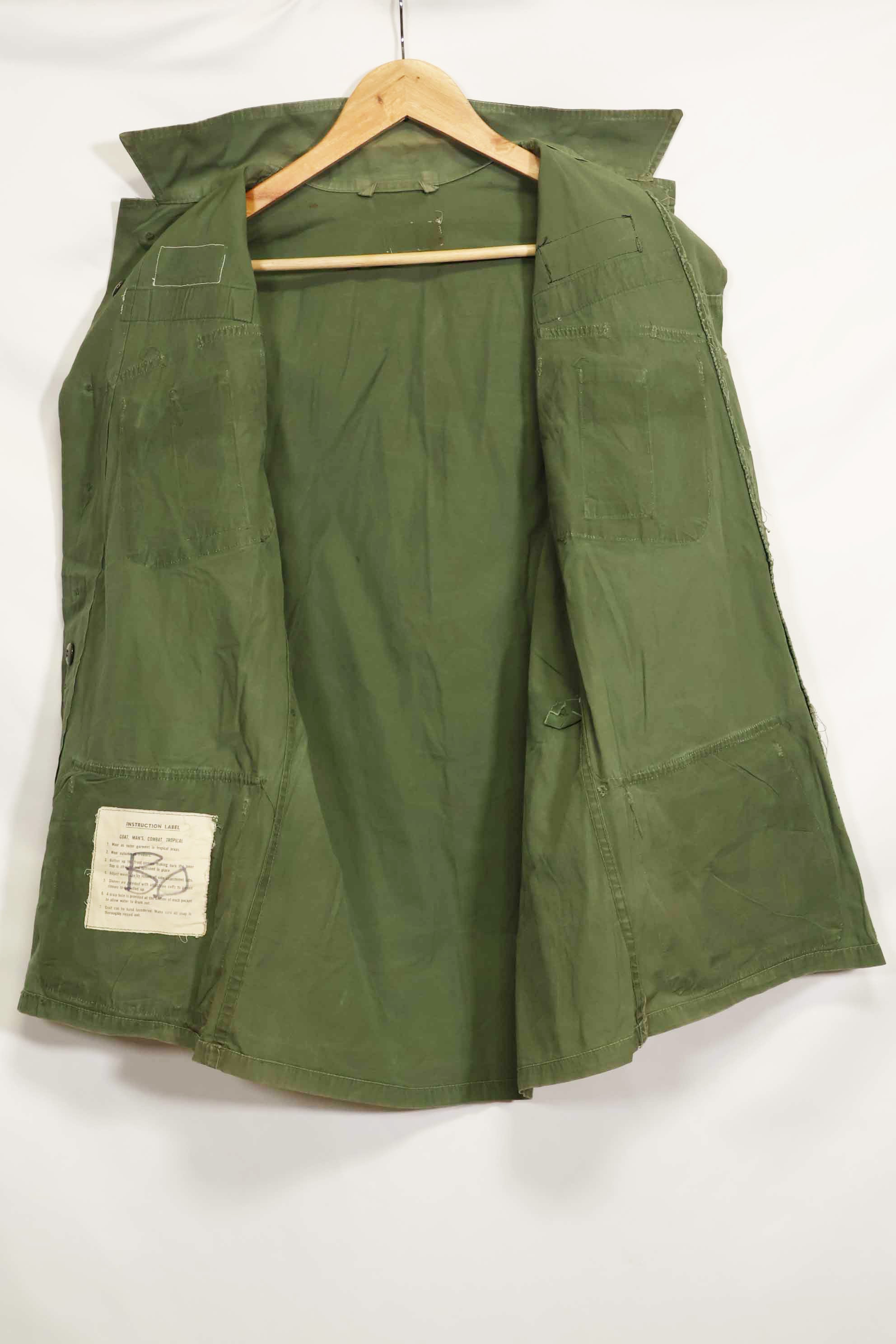 1963年契約　1st Model ジャングルファティーグ　ジャケット　ラベルなし　パッチ後付け　中古品