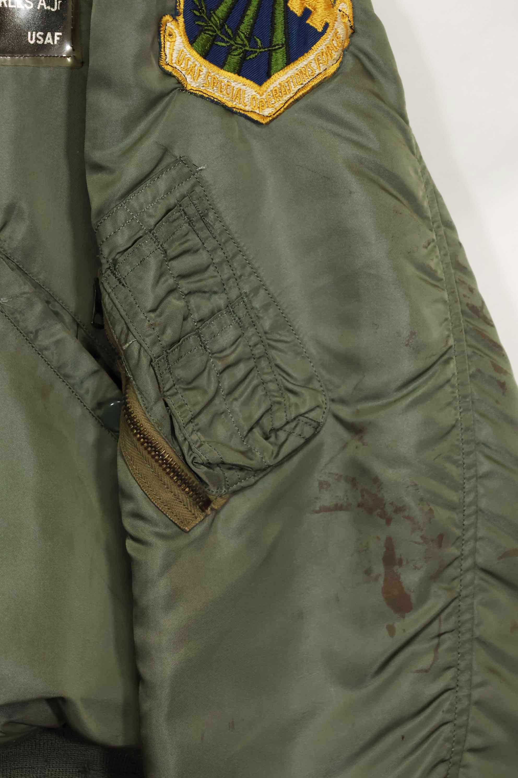 1969年契約　アメリカ空軍　L2-B　ライトゾーン　フライトジャケット　ローカルメイドパッチ付　中古品