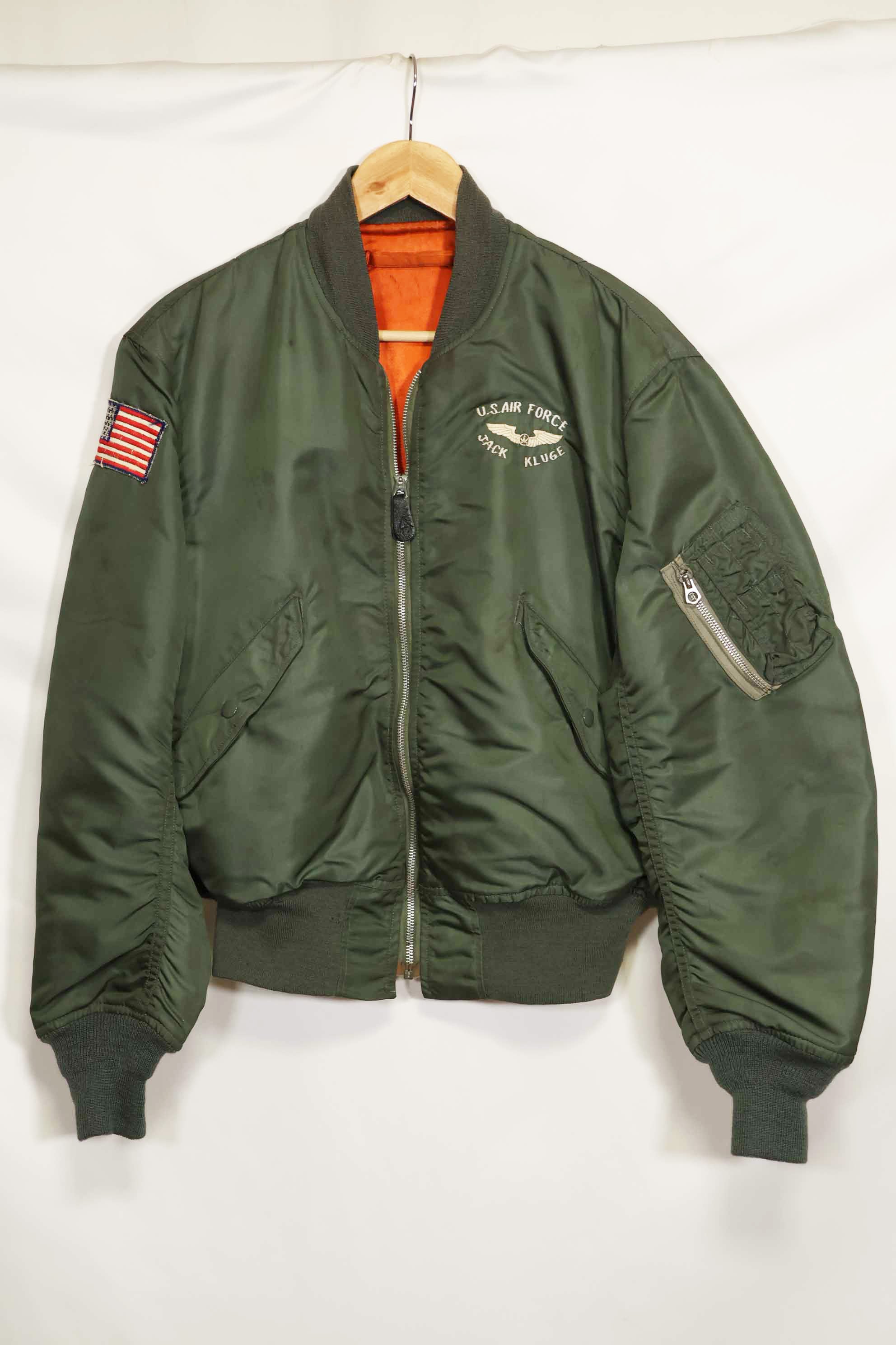 1970年契約　アメリカ空軍　L2-B　ライトゾーン　フライトジャケット　刺繍ネーム入　中古品