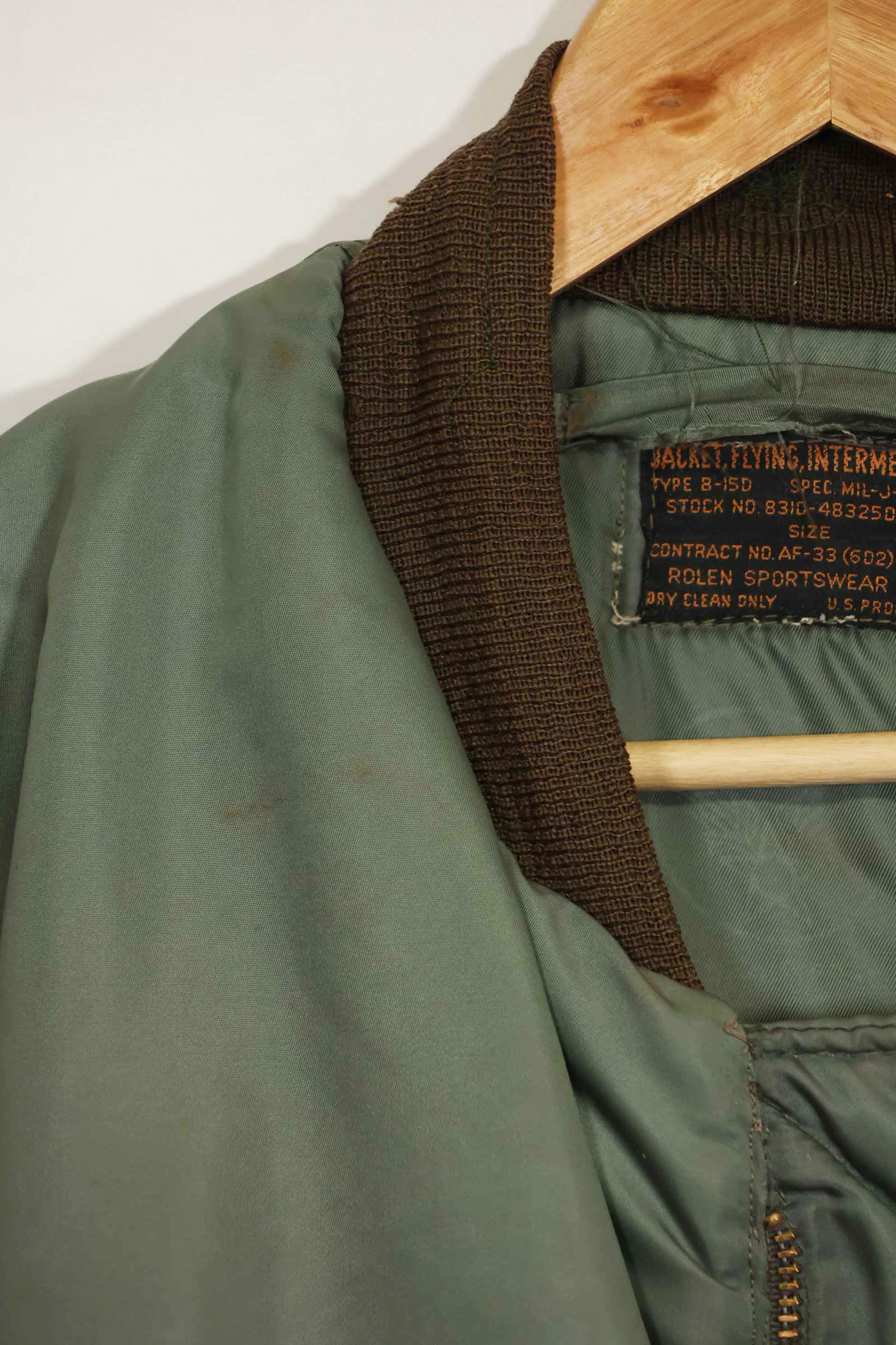 1950年代　アメリカ空軍　B-15D　リブ改造　フライトジャケット　サイズ 42　高高度用　中古品