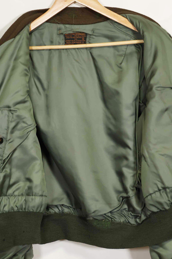 1950年代　アメリカ空軍　B-15D　リブ改造　フライトジャケット　サイズ 42　高高度用　中古品