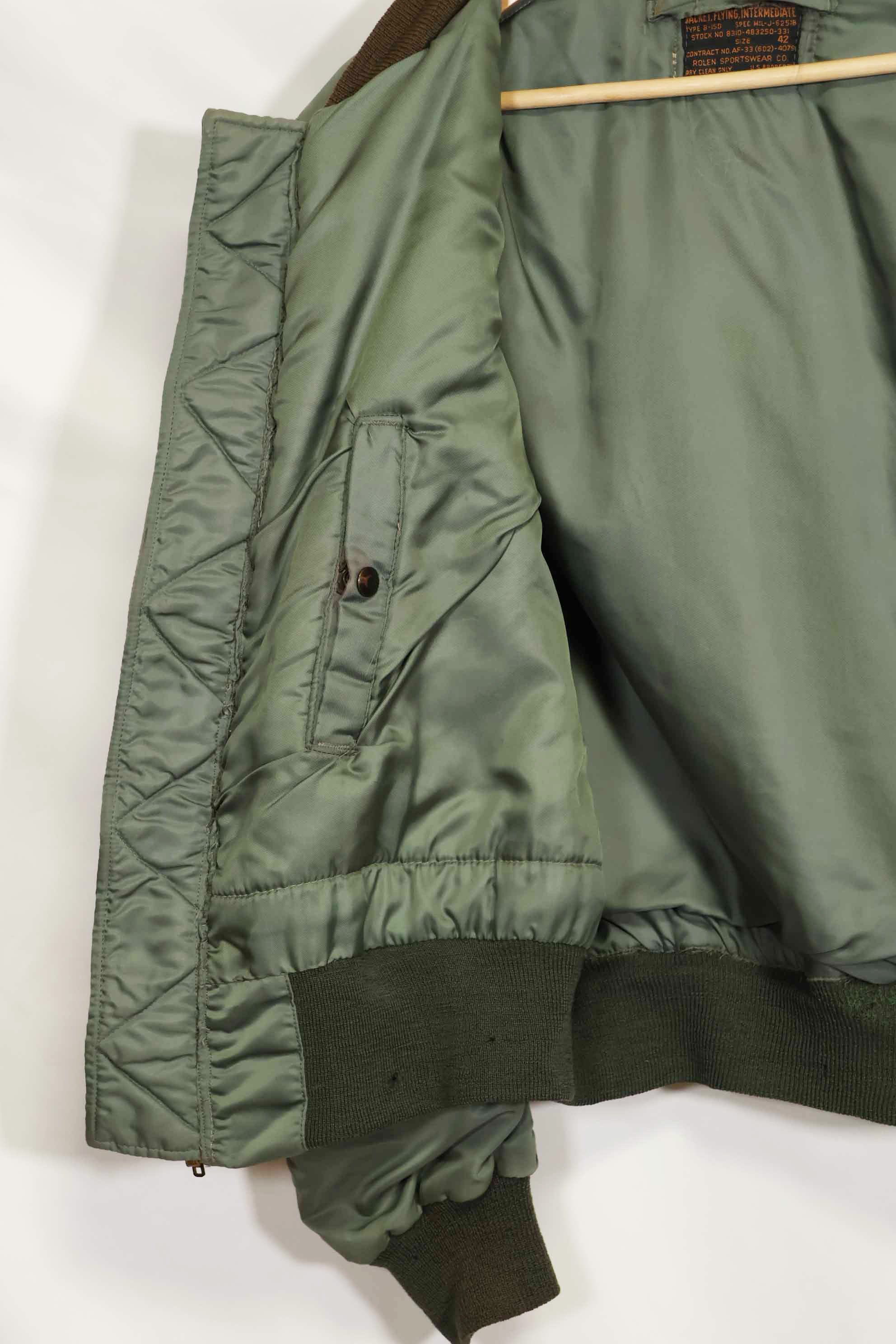 1950年代　アメリカ空軍　B-15D　リブ改造　フライトジャケット　サイズ 42　高高度用　中古品