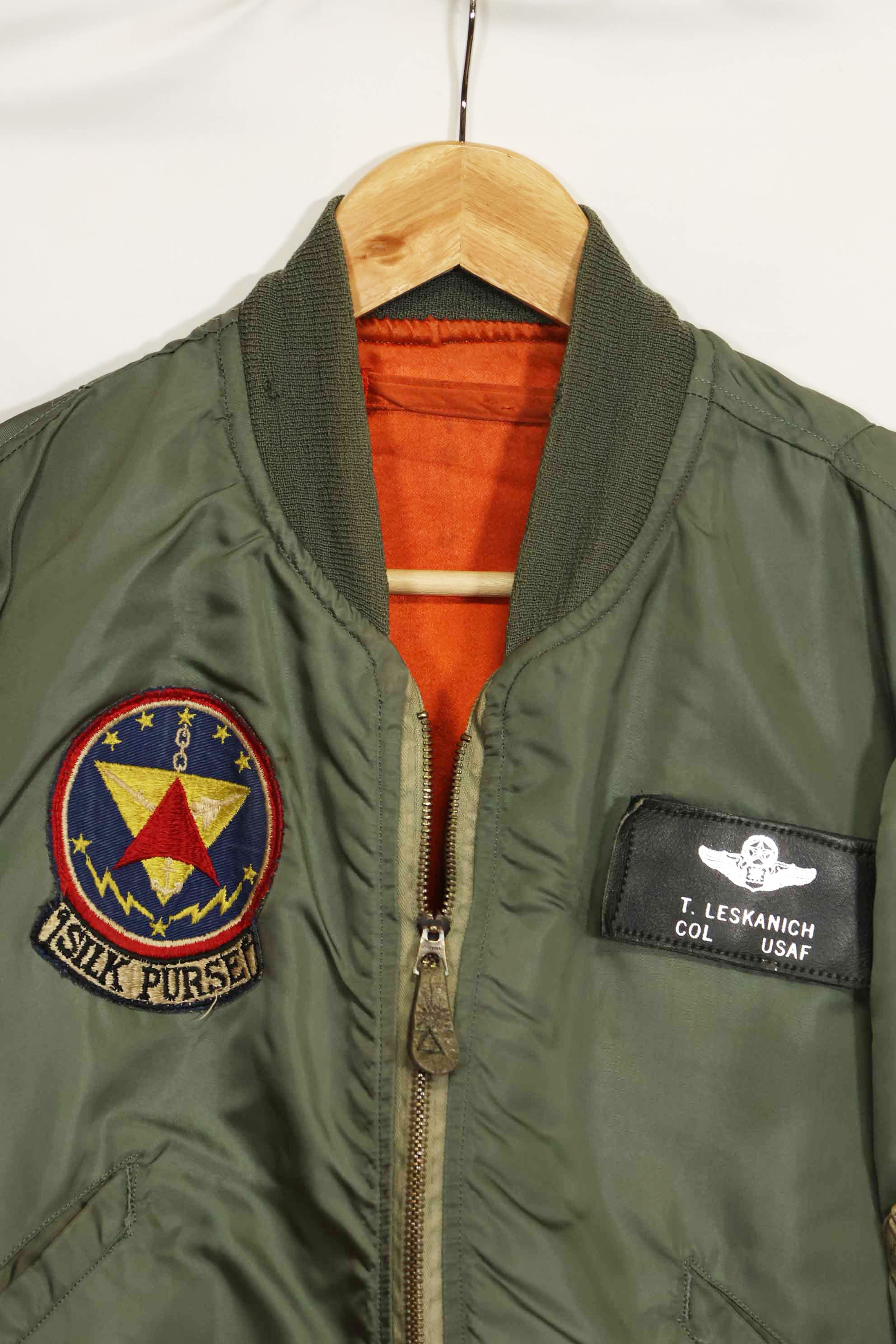 1969年契約　アメリカ空軍　L2-B　ライトゾーン　フライトジャケット　パッチ・階級章付　中古品