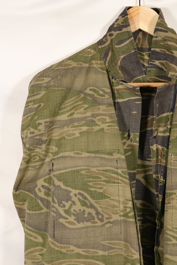 1970年代　南ベトナム海兵隊　タイガーストライプ　シャツ　VNMC 後期 リップストップパターン　中古品　