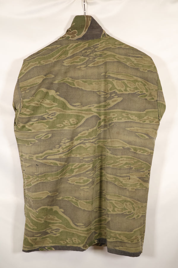 1970年代　南ベトナム海兵隊　タイガーストライプ　シャツ　VNMC 後期 リップストップパターン　中古品　