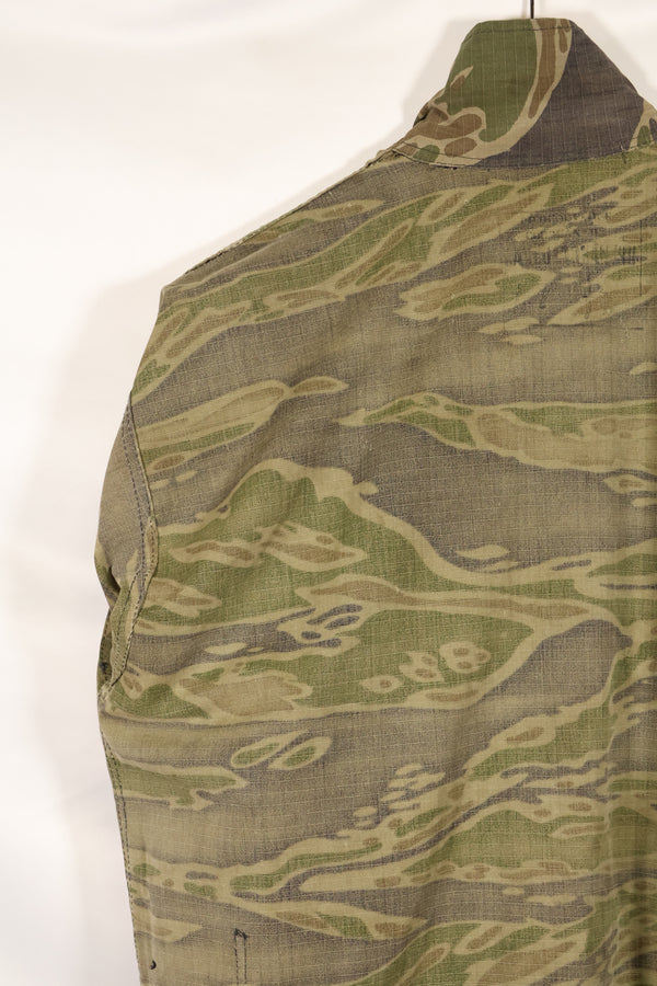 1970年代　南ベトナム海兵隊　タイガーストライプ　シャツ　VNMC 後期 リップストップパターン　中古品　