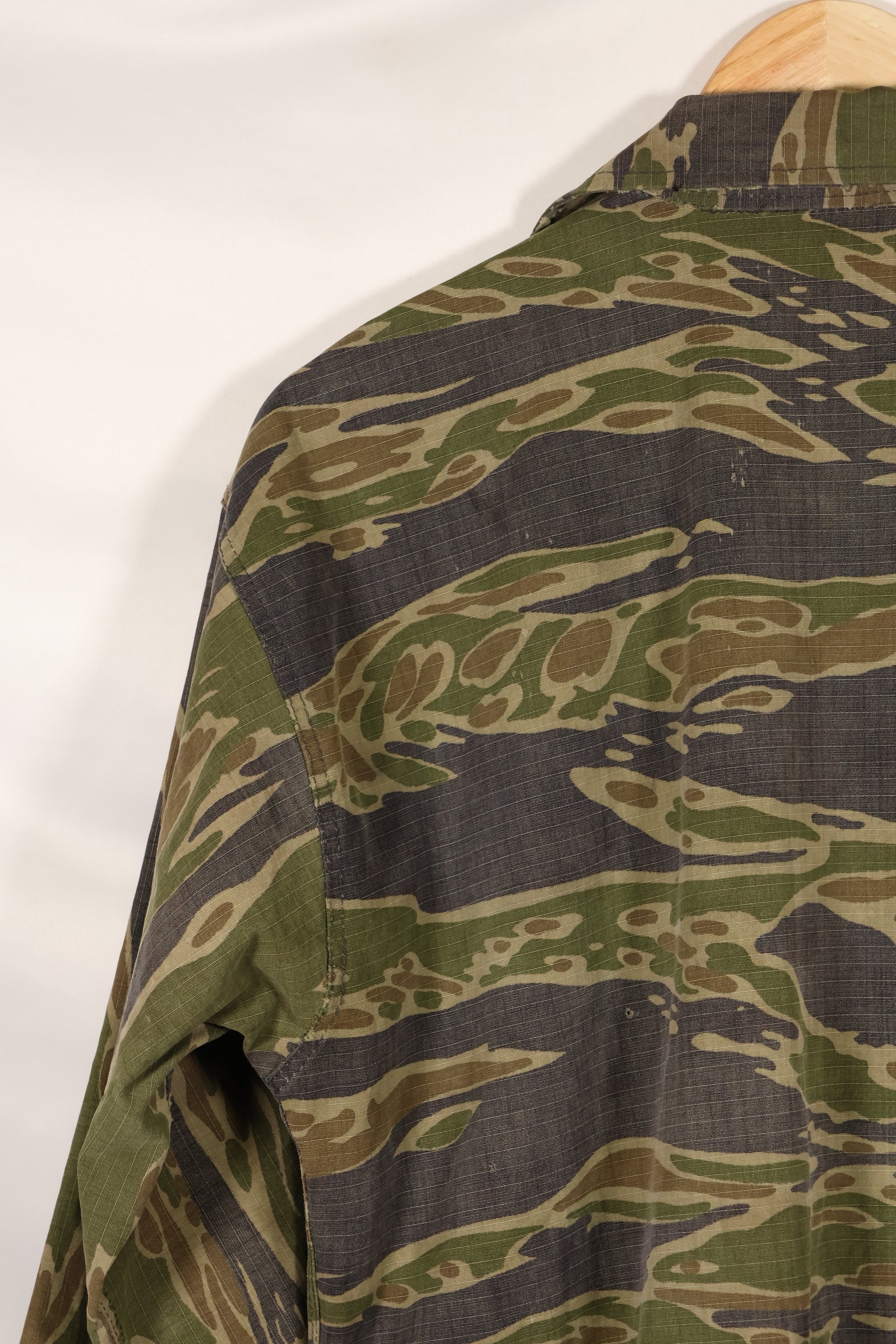 1970年代　南ベトナム海兵隊　タイガーストライプ　シャツ　VNMC 後期 リップストップパターン　中古品　