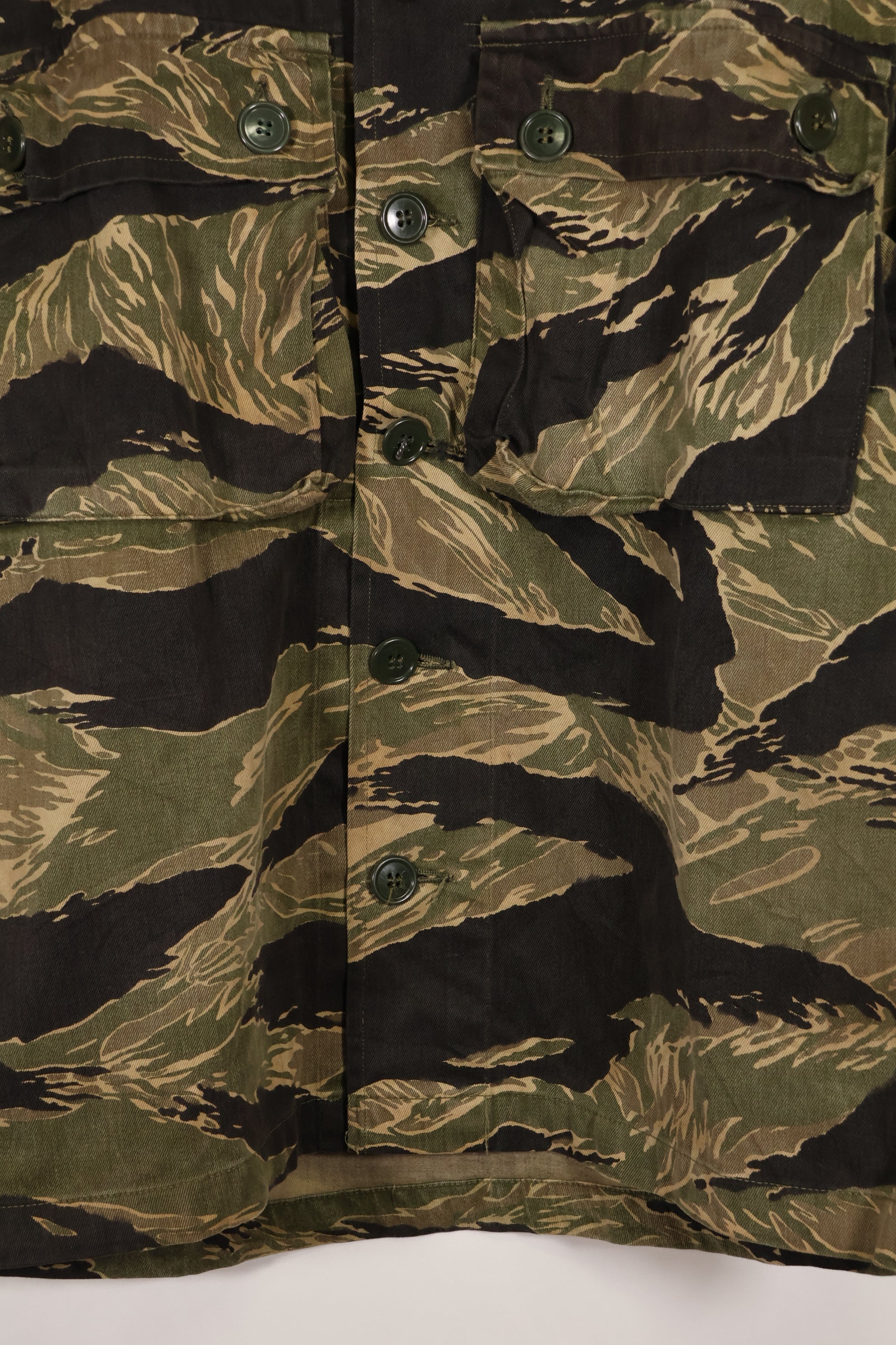 実物　US-S　沖縄タイガー　タイガーストライプ　USカットシャツ　日本本土縫製　中古品