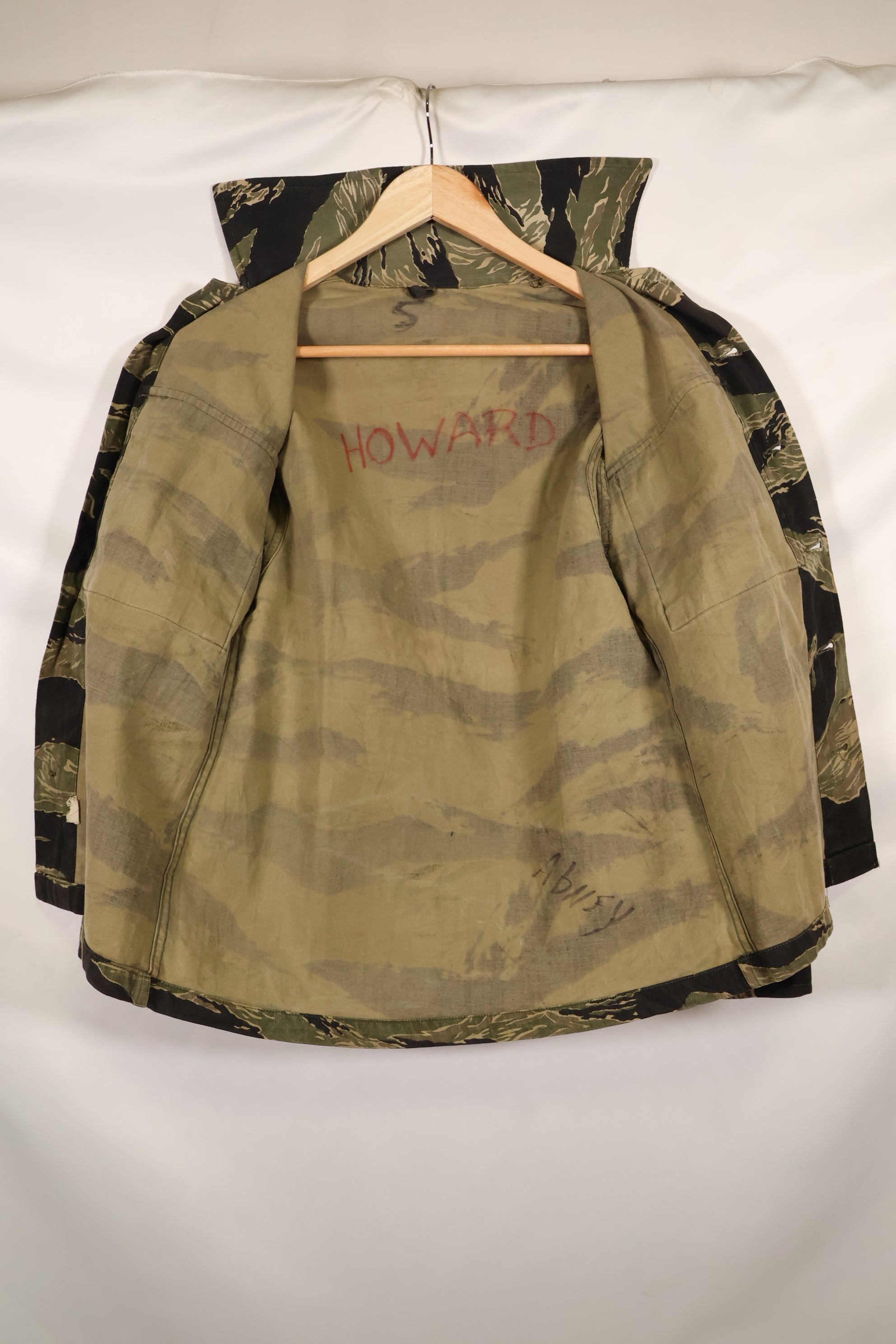 実物　US-S　沖縄タイガー　タイガーストライプ　USカットシャツ　日本本土縫製　中古品