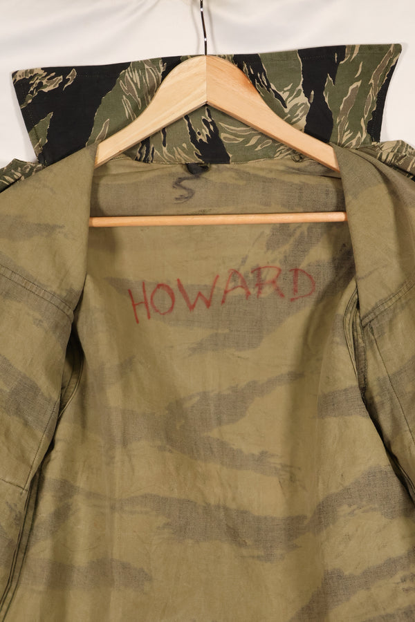 実物　US-S　沖縄タイガー　タイガーストライプ　USカットシャツ　日本本土縫製　中古品