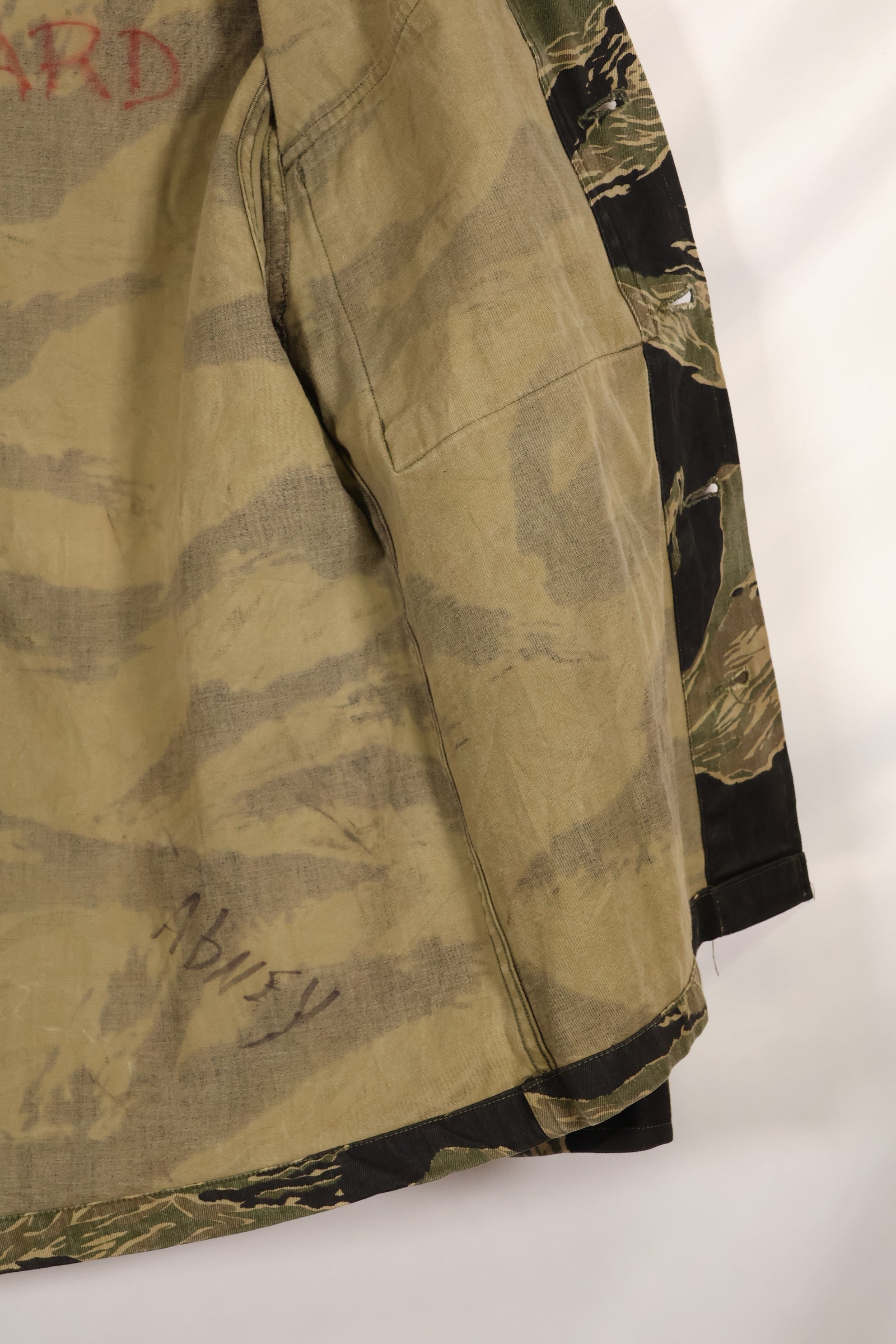 実物　US-S　沖縄タイガー　タイガーストライプ　USカットシャツ　日本本土縫製　中古品