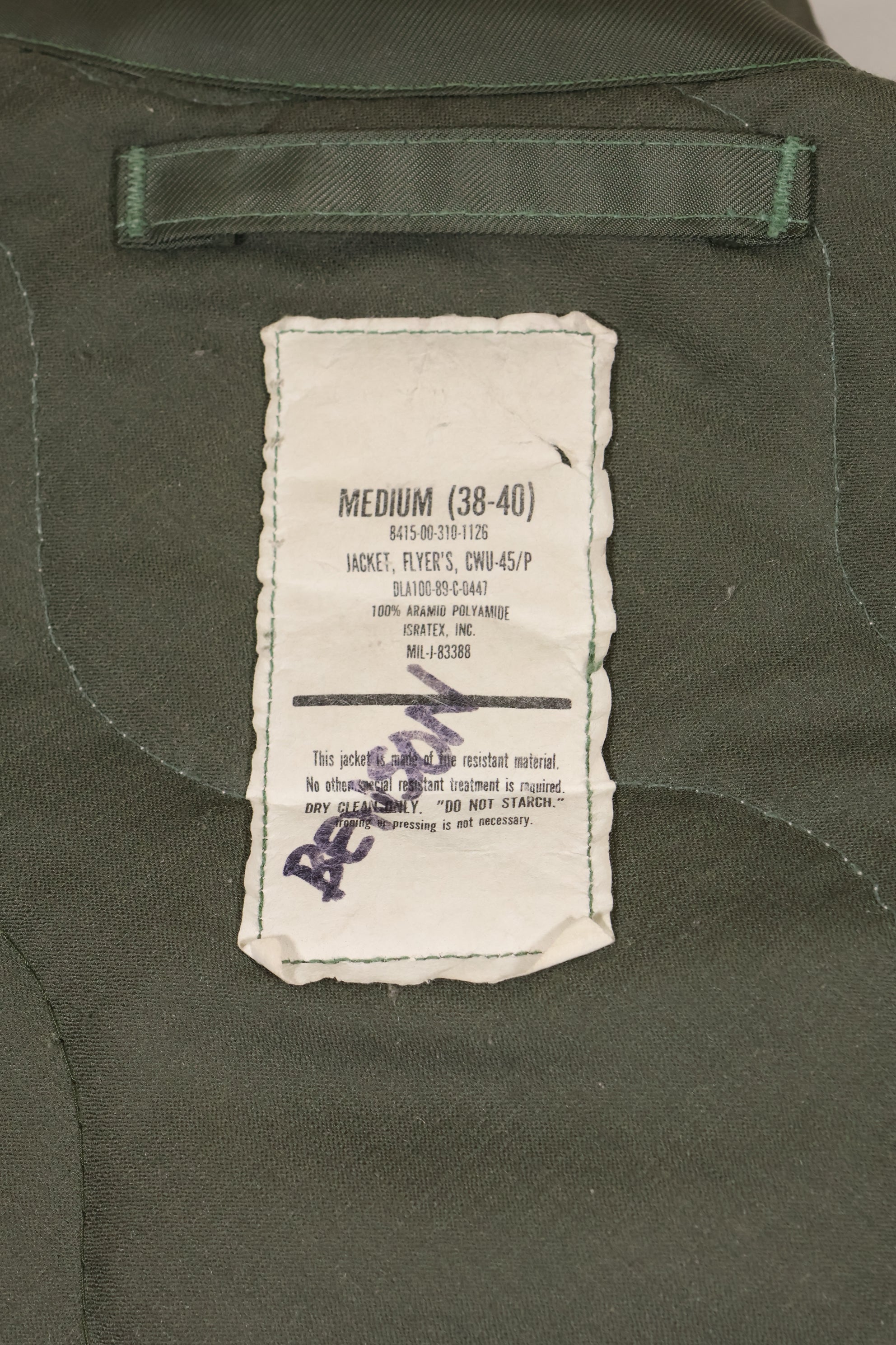 1998年契約　MEDIUM アメリカ海軍　CWU-45P　フライトジャケット　中古品 状態良い