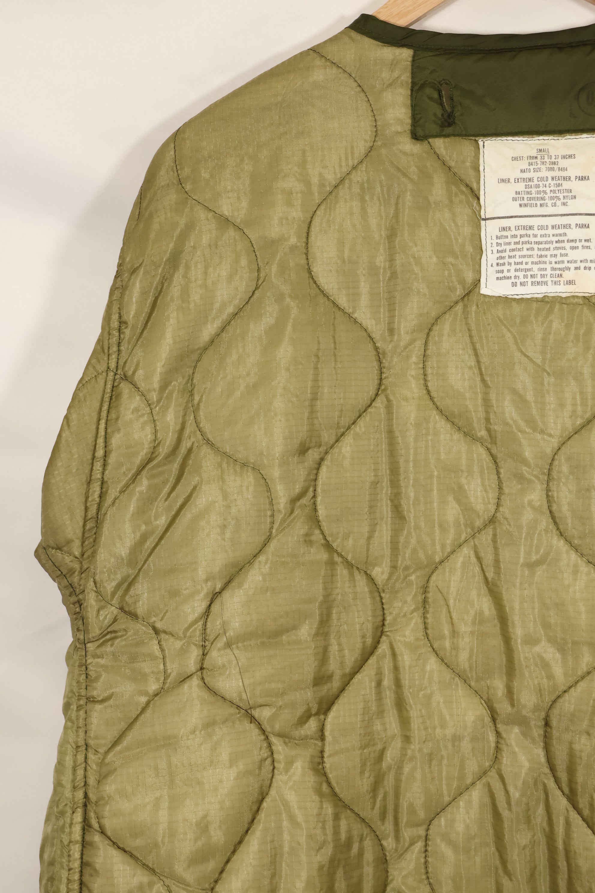 1974年契約　SMALL M65 フィールドパーカー　ナイロン製ライナー　中古品