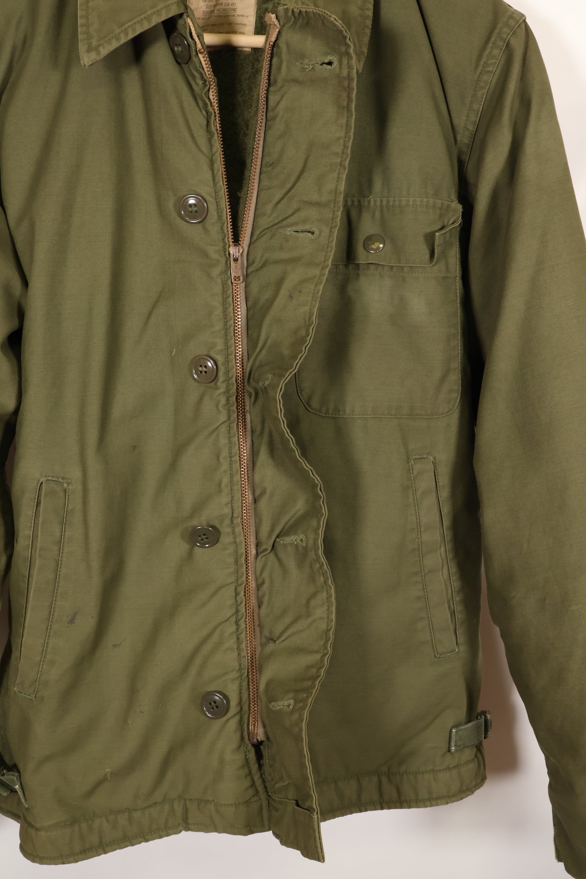 1972年契約　サイズ M　アメリカ海軍　A-2 デッキジャケット　コールドウェザー　中古品