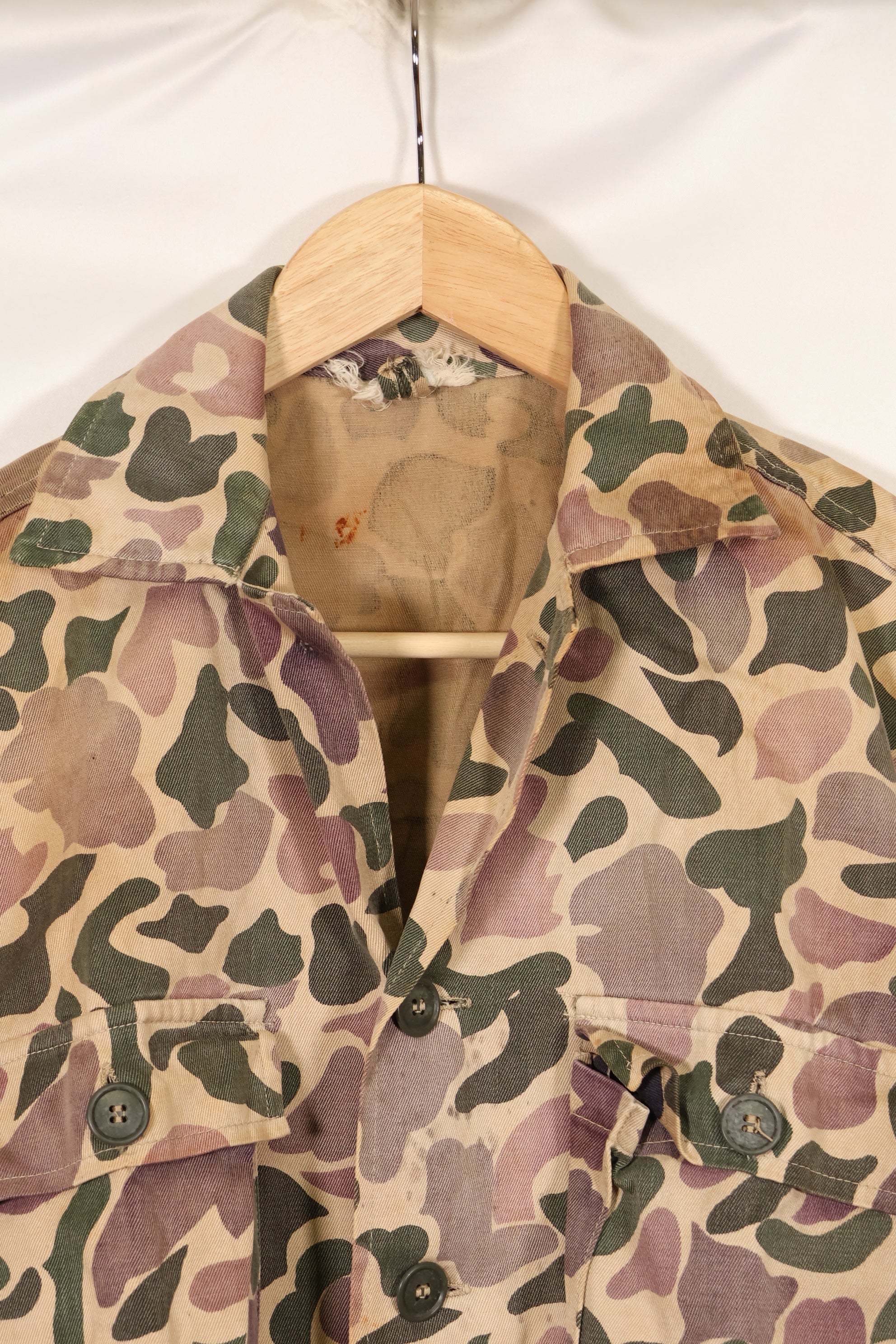 1960年代前半　退色あり　推定A-L　CIDG　ベオガム迷彩　Asian カット　シャツ