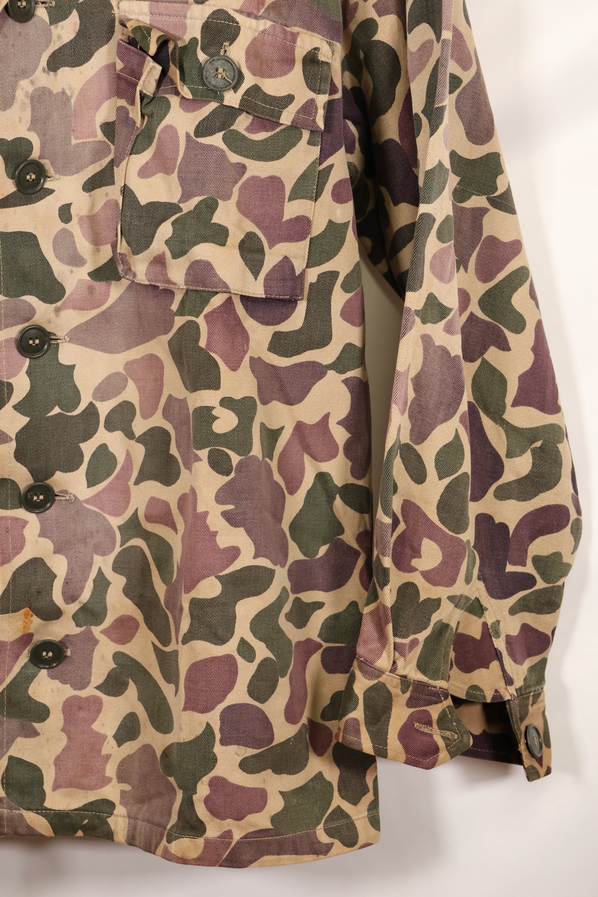 1960年代前半　退色あり　推定A-L　CIDG　ベオガム迷彩　Asian カット　シャツ