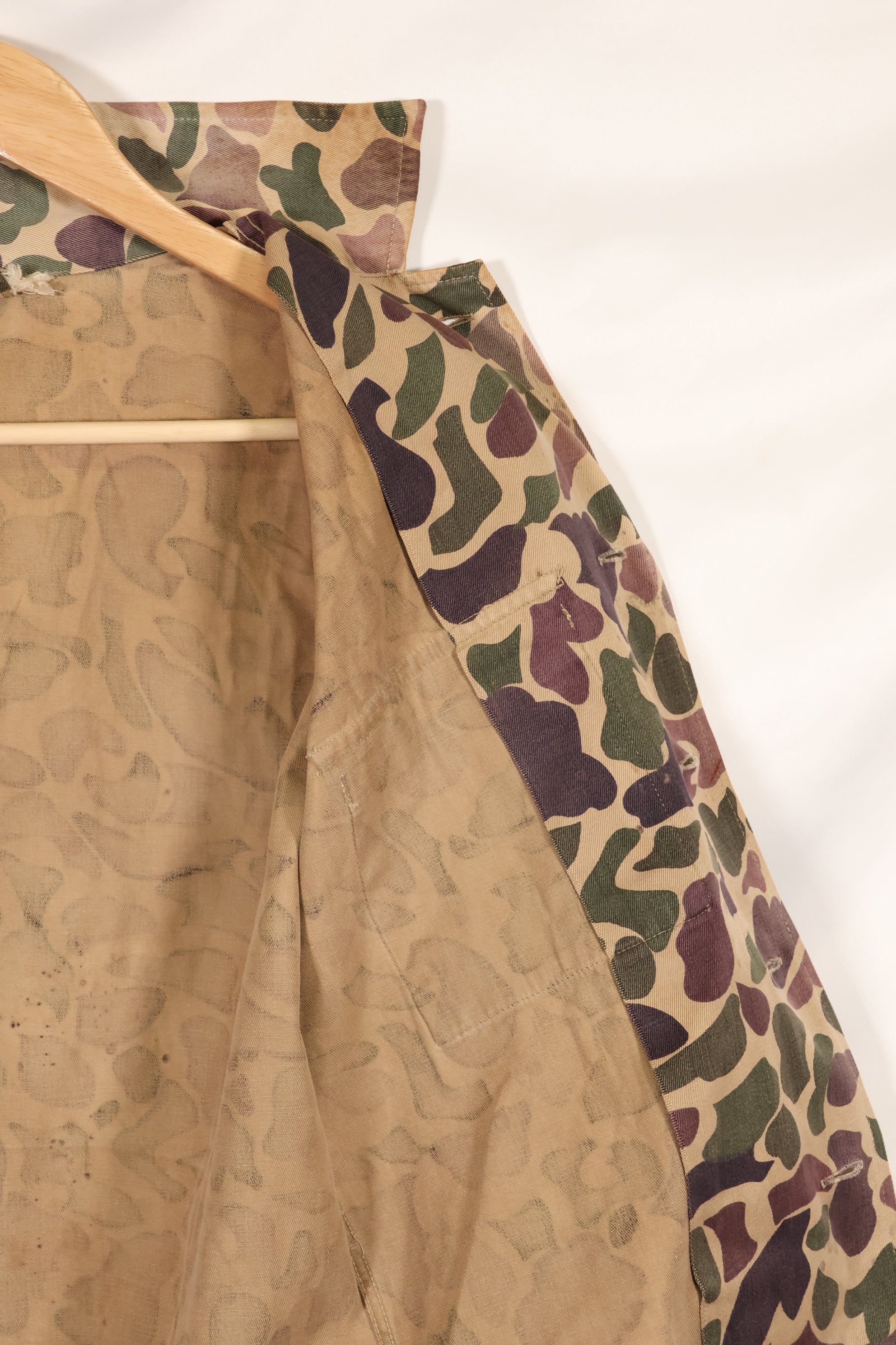 1960年代前半　退色あり　推定A-L　CIDG　ベオガム迷彩　Asian カット　シャツ