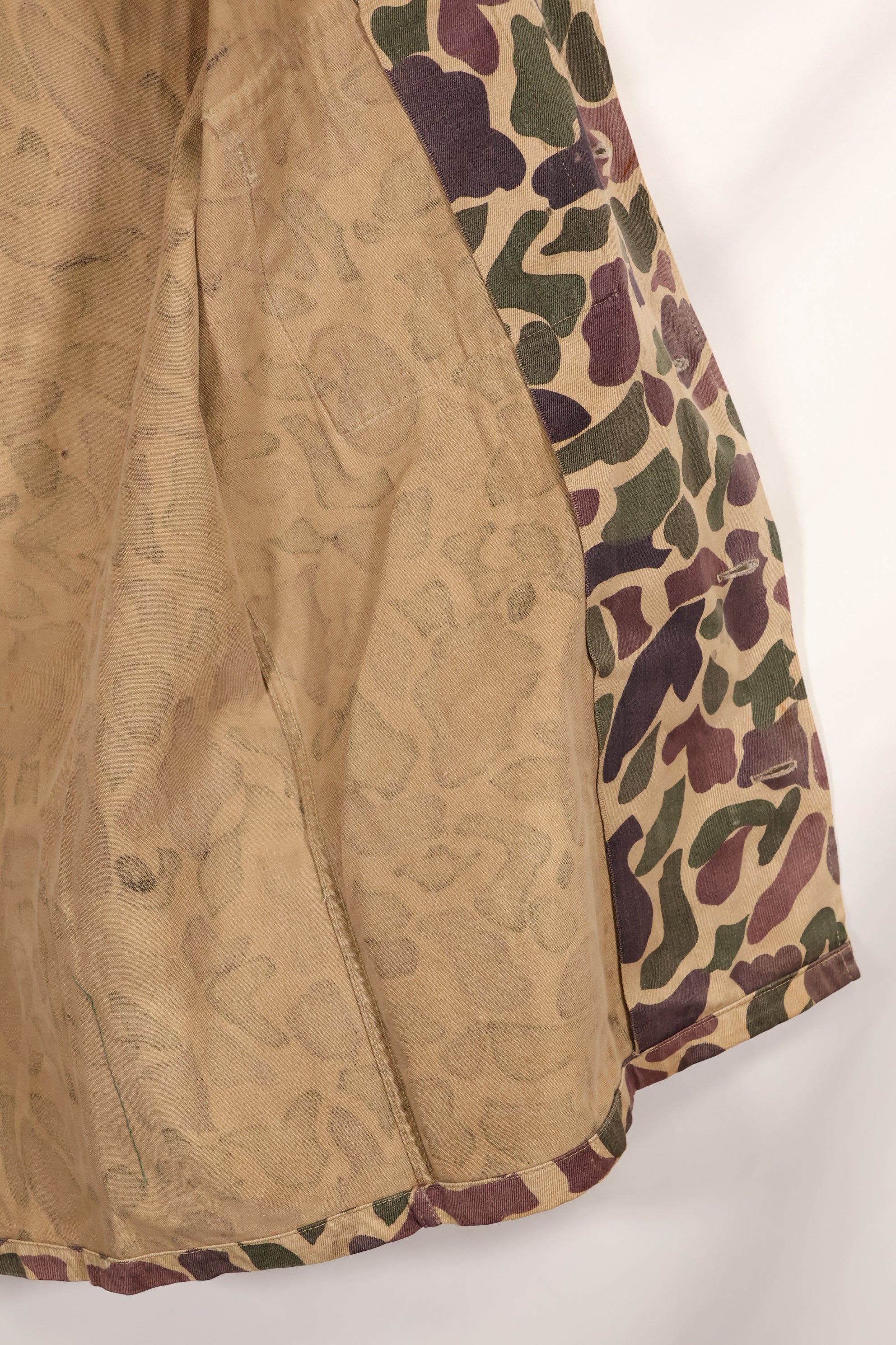 1960年代前半　退色あり　推定A-L　CIDG　ベオガム迷彩　Asian カット　シャツ