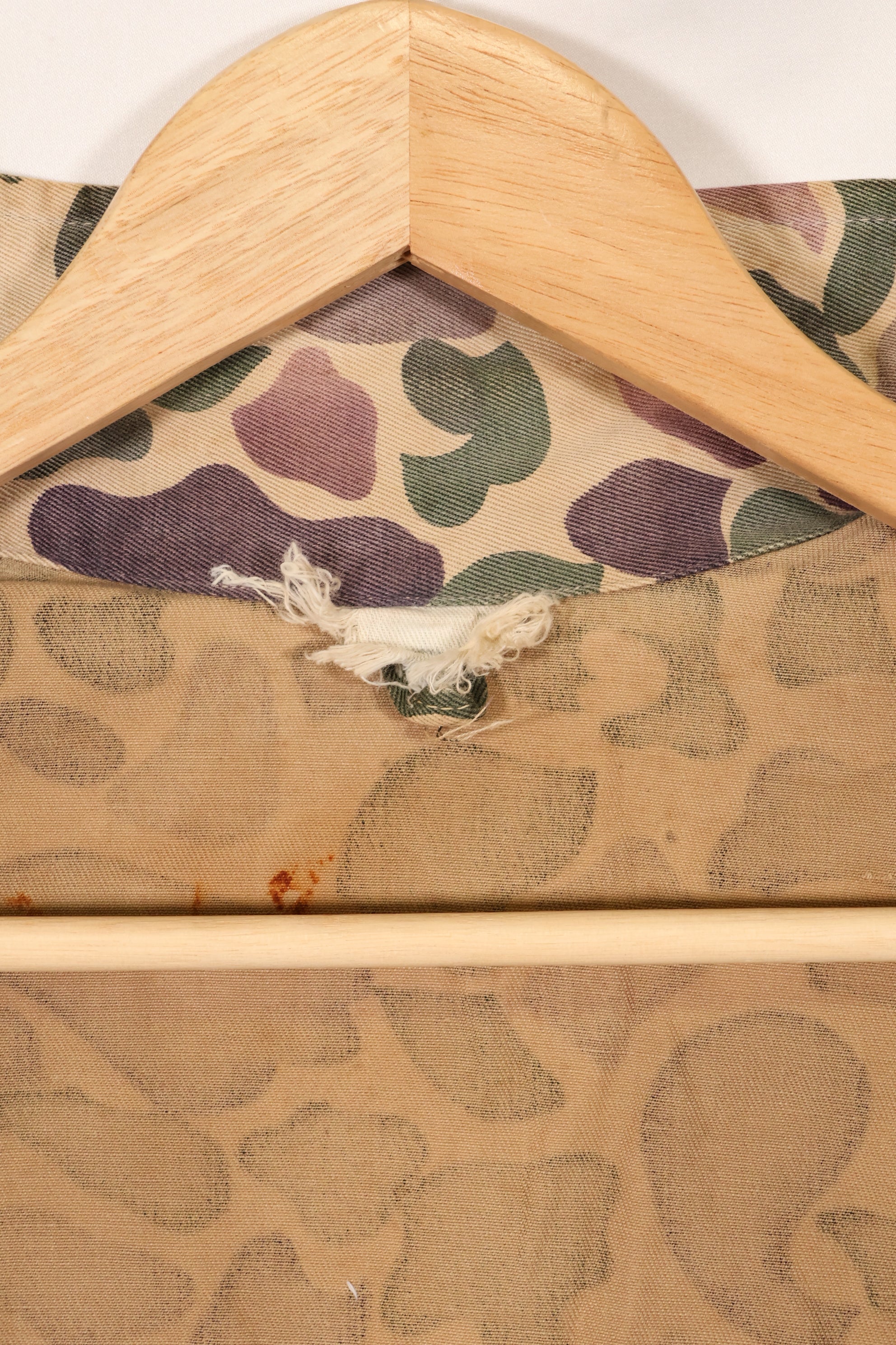 1960年代前半　退色あり　推定A-L　CIDG　ベオガム迷彩　Asian カット　シャツ