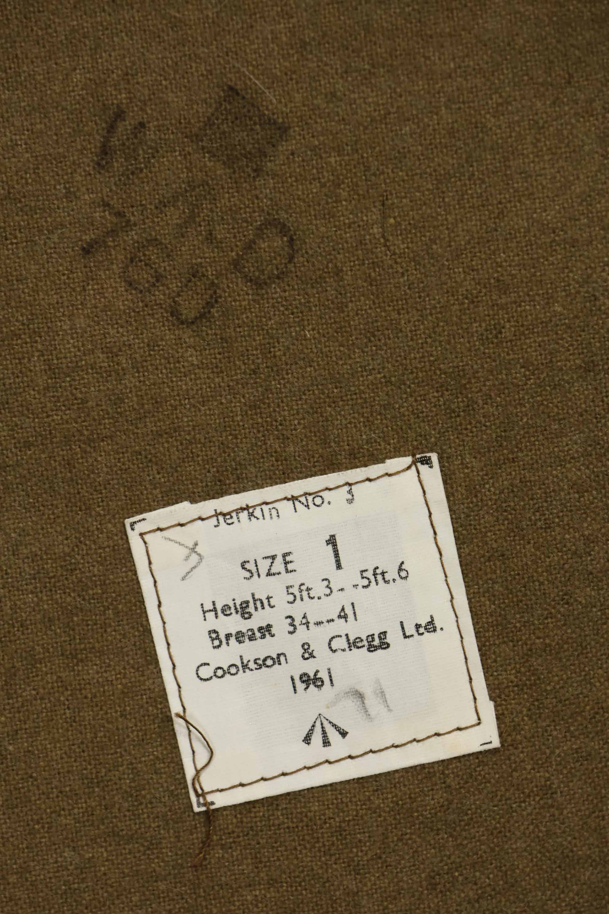 1961年　イギリス軍　ジャーキン　No.3　ベスト　未使用品　パッチ付き