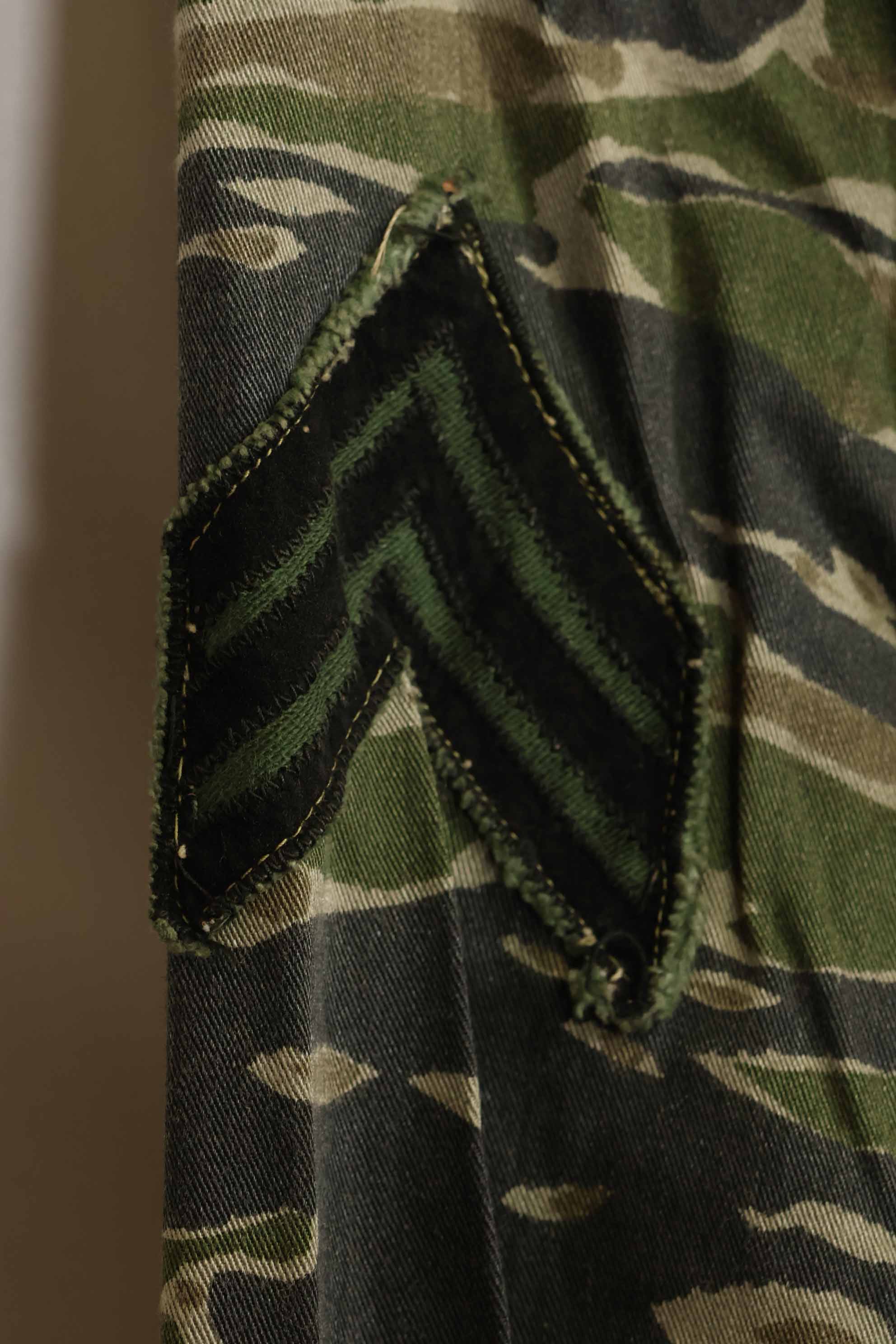 1960年代　タイガーストライプ　シャツ　CIDGパターン　初付けパッチ付き　中古品