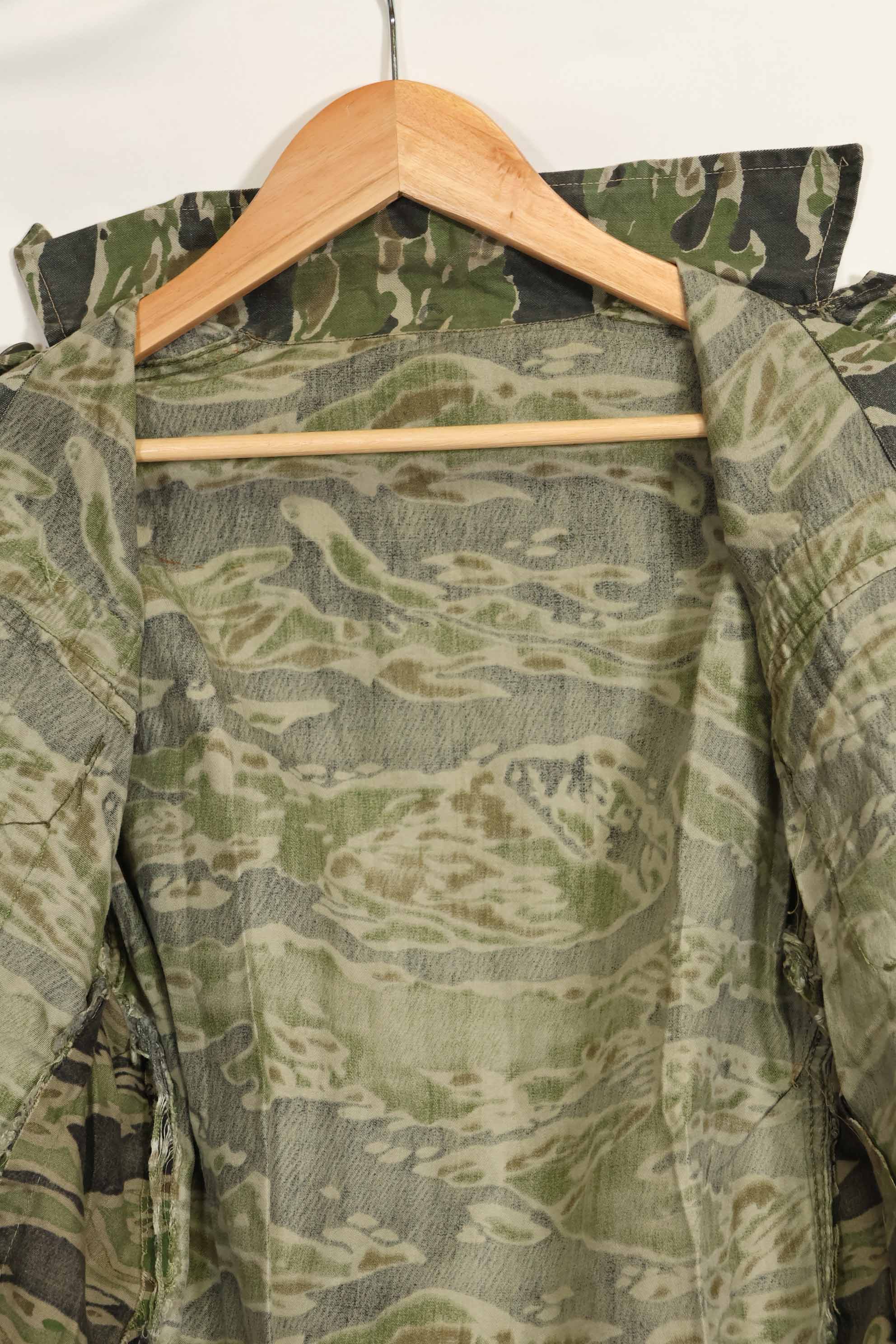 1960年代　タイガーストライプ　シャツ　CIDGパターン　初付けパッチ付き　中古品