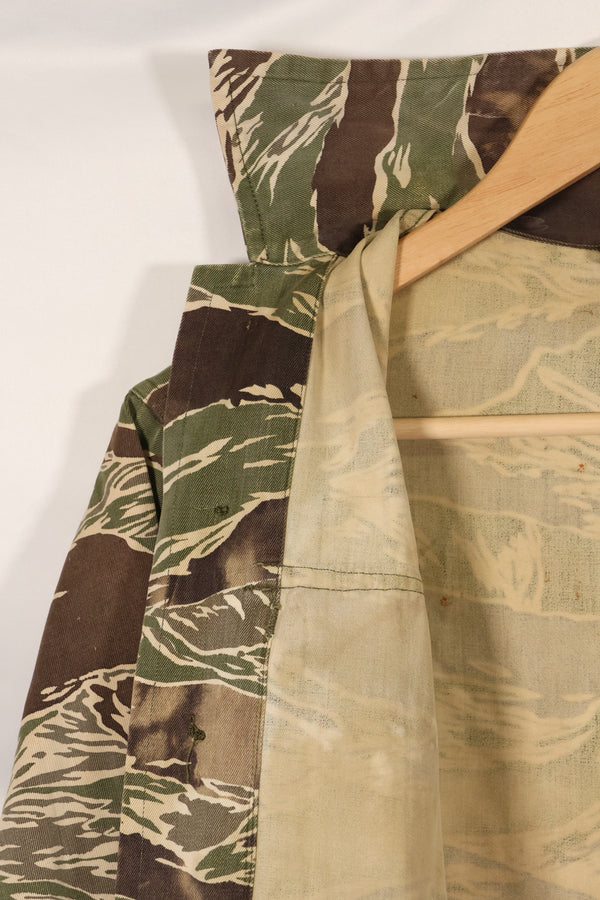 1960年代中頃　USカット　沖縄タイガー　ライムグリーンカラー　タイガーストライプ　シャツ　退色あり　中古品