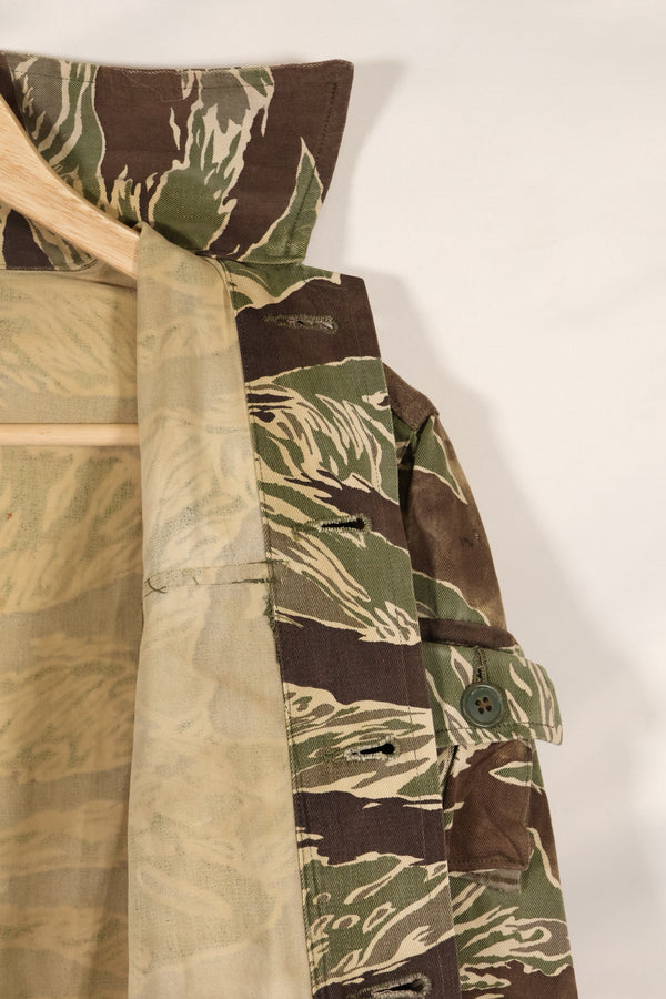 1960年代中頃　USカット　沖縄タイガー　ライムグリーンカラー　タイガーストライプ　シャツ　退色あり　中古品