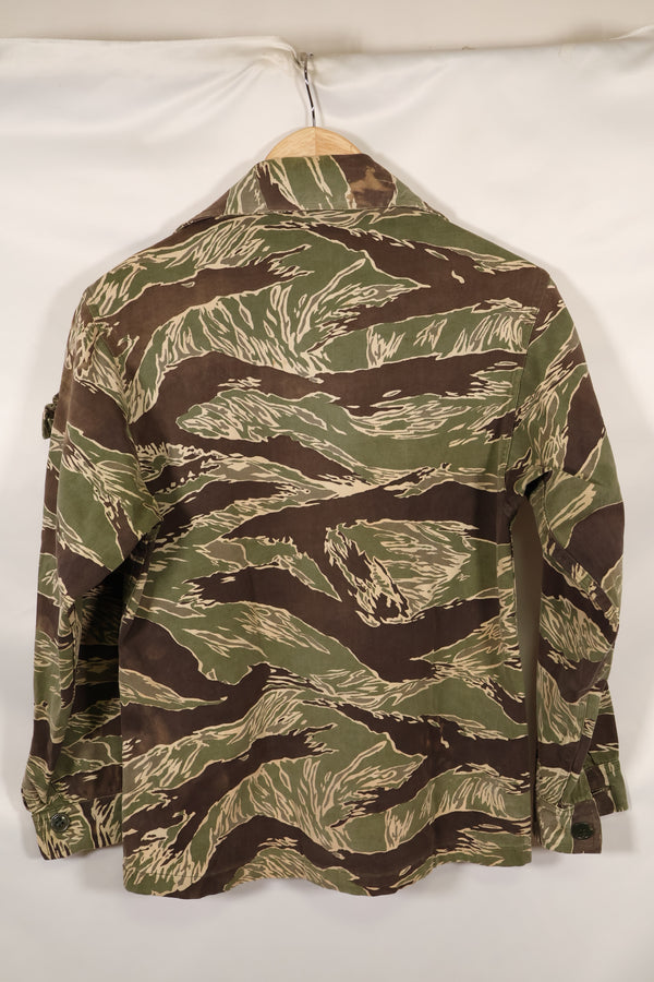 1960年代中頃　USカット　沖縄タイガー　ライムグリーンカラー　タイガーストライプ　シャツ　退色あり　中古品