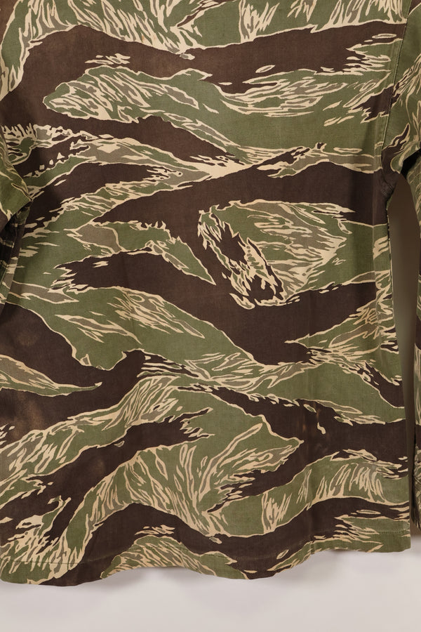 1960年代中頃　USカット　沖縄タイガー　ライムグリーンカラー　タイガーストライプ　シャツ　退色あり　中古品