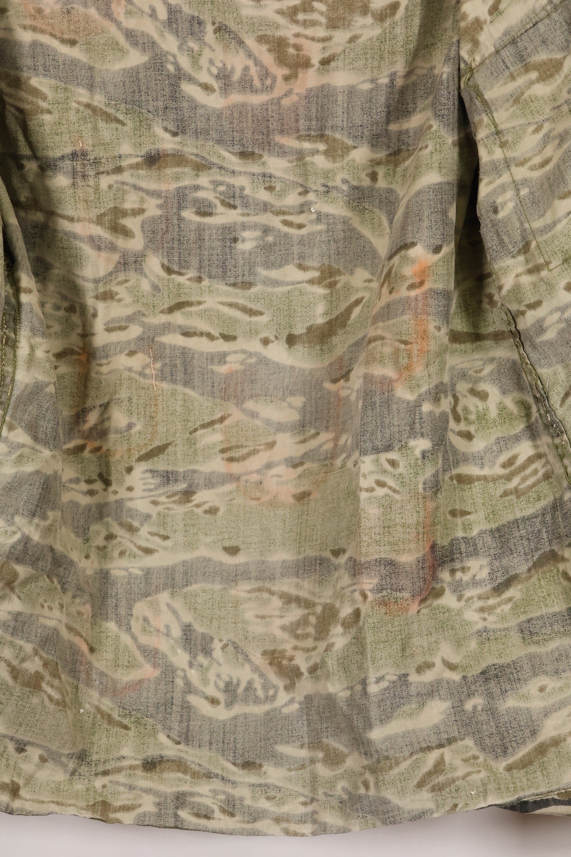 1960年代　タイガーストライプ　シャツ　CIDGパターン　退色あり　汚れあり　中古品