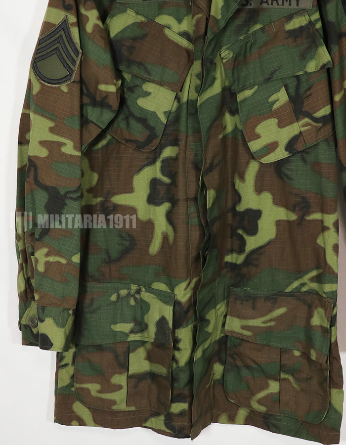 実物　1968年製　リップストップ　ERDL ジャングルファティーグ S-L 101空挺パッチ後付け