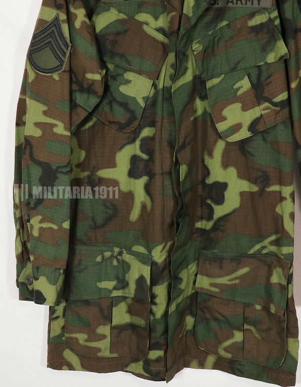 実物　1968年製　リップストップ　ERDL ジャングルファティーグ S-L 101空挺パッチ後付け