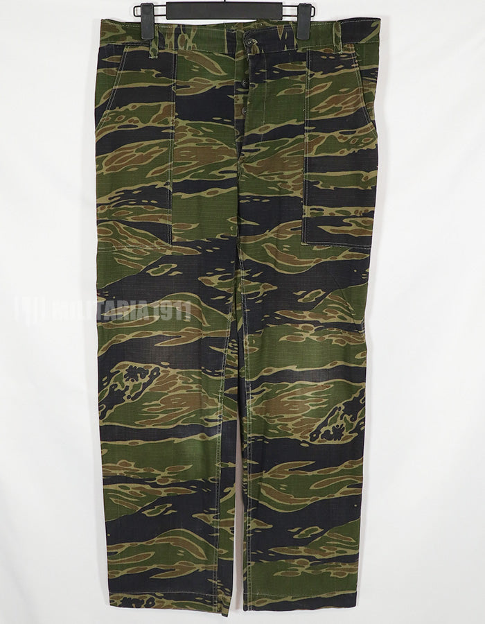 実物生地　1970年代　VNMC タイガーストライプ　パンツ　戦後組み立て可能性あり　中古